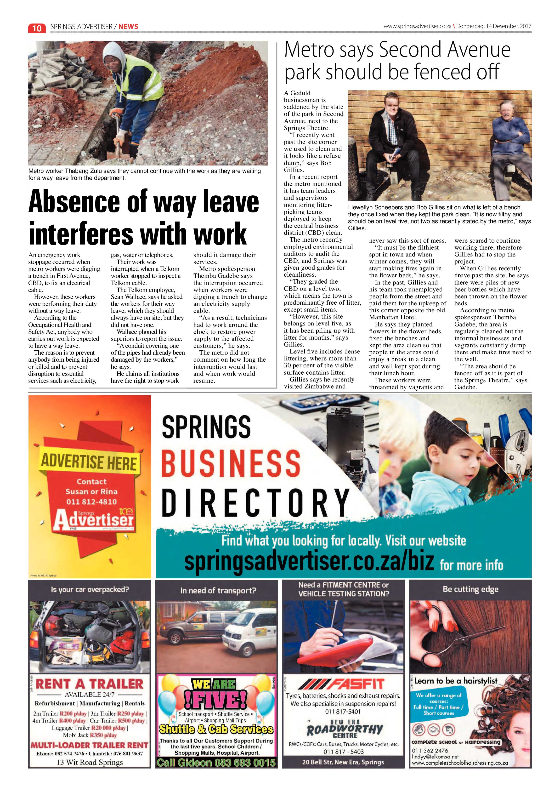 Springs Advertiser 14 December 2017 page 10