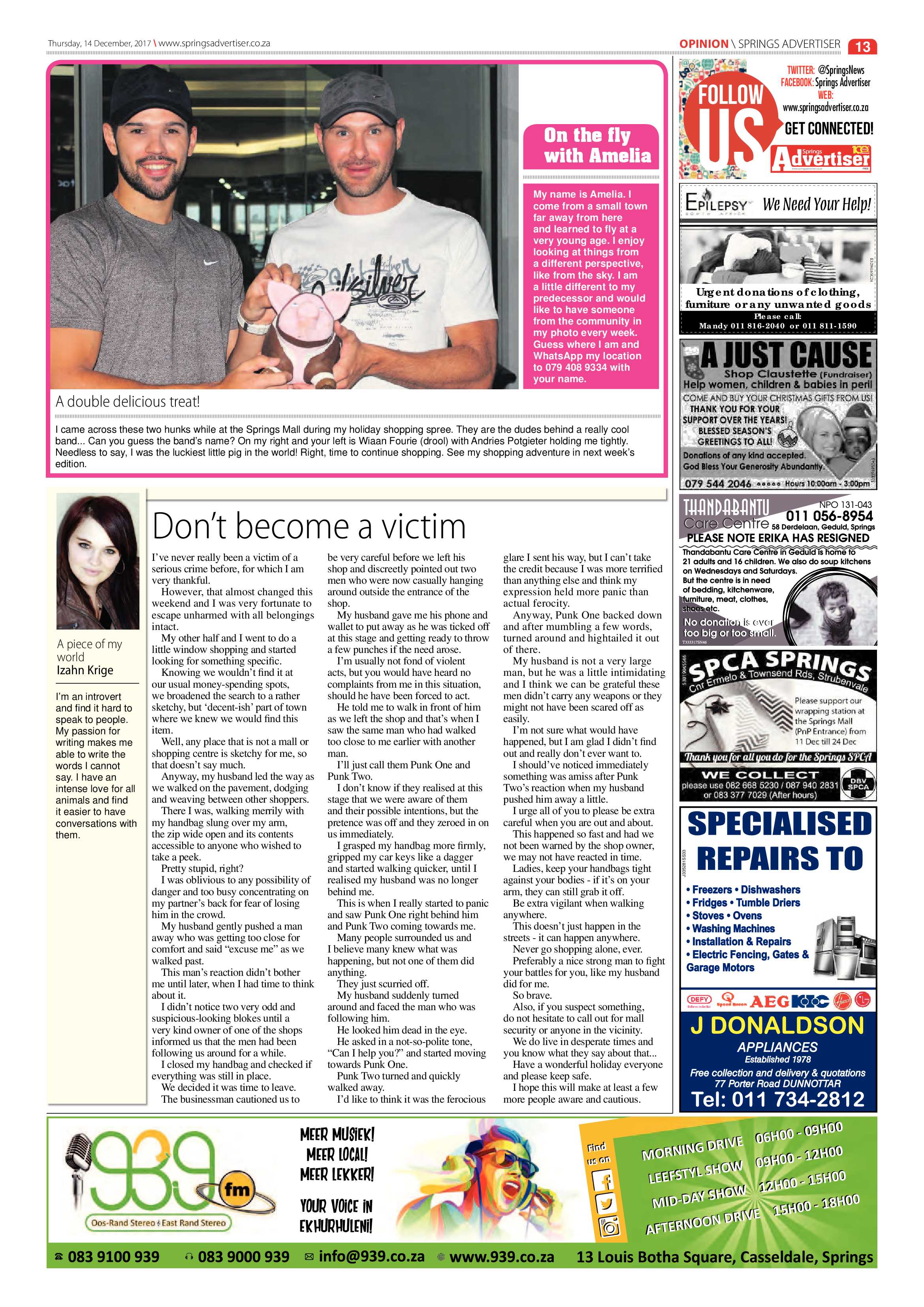 Springs Advertiser 14 December 2017 page 13