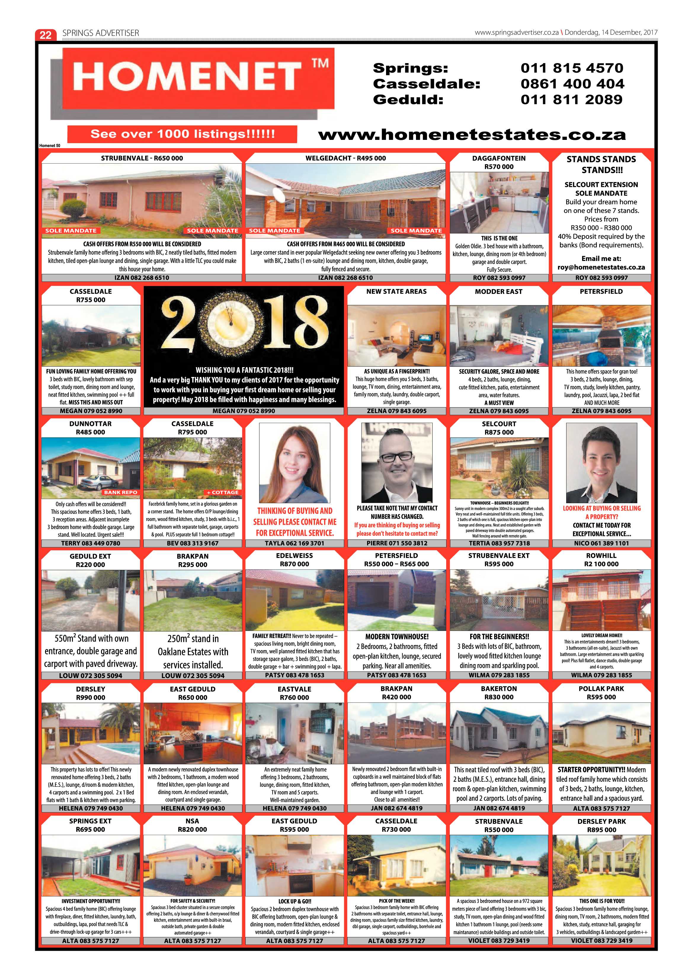 Springs Advertiser 14 December 2017 page 22