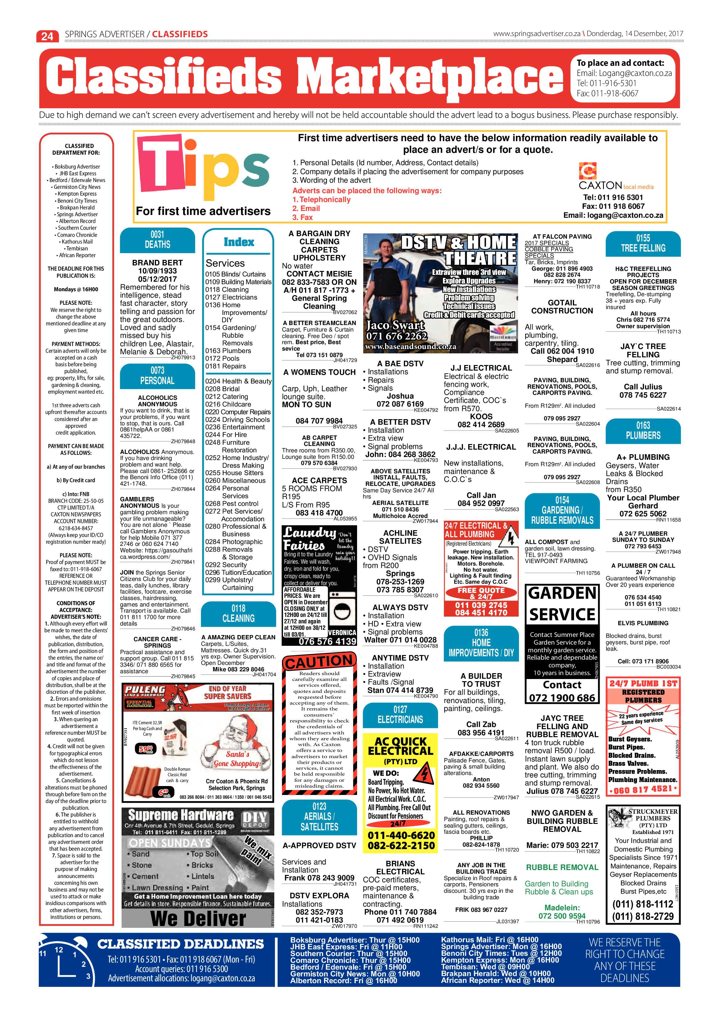 Springs Advertiser 14 December 2017 page 24