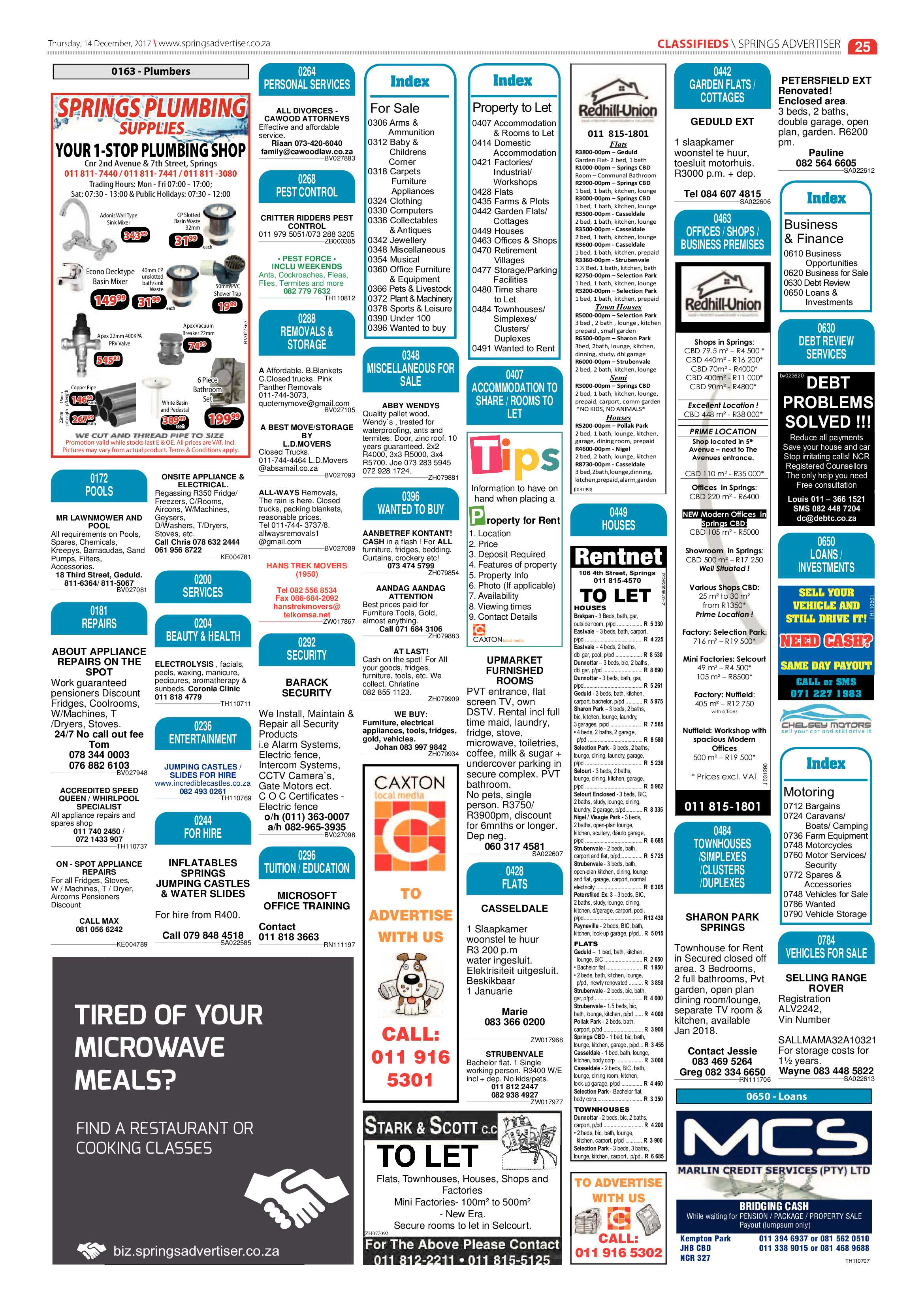 Springs Advertiser 14 December 2017 page 25