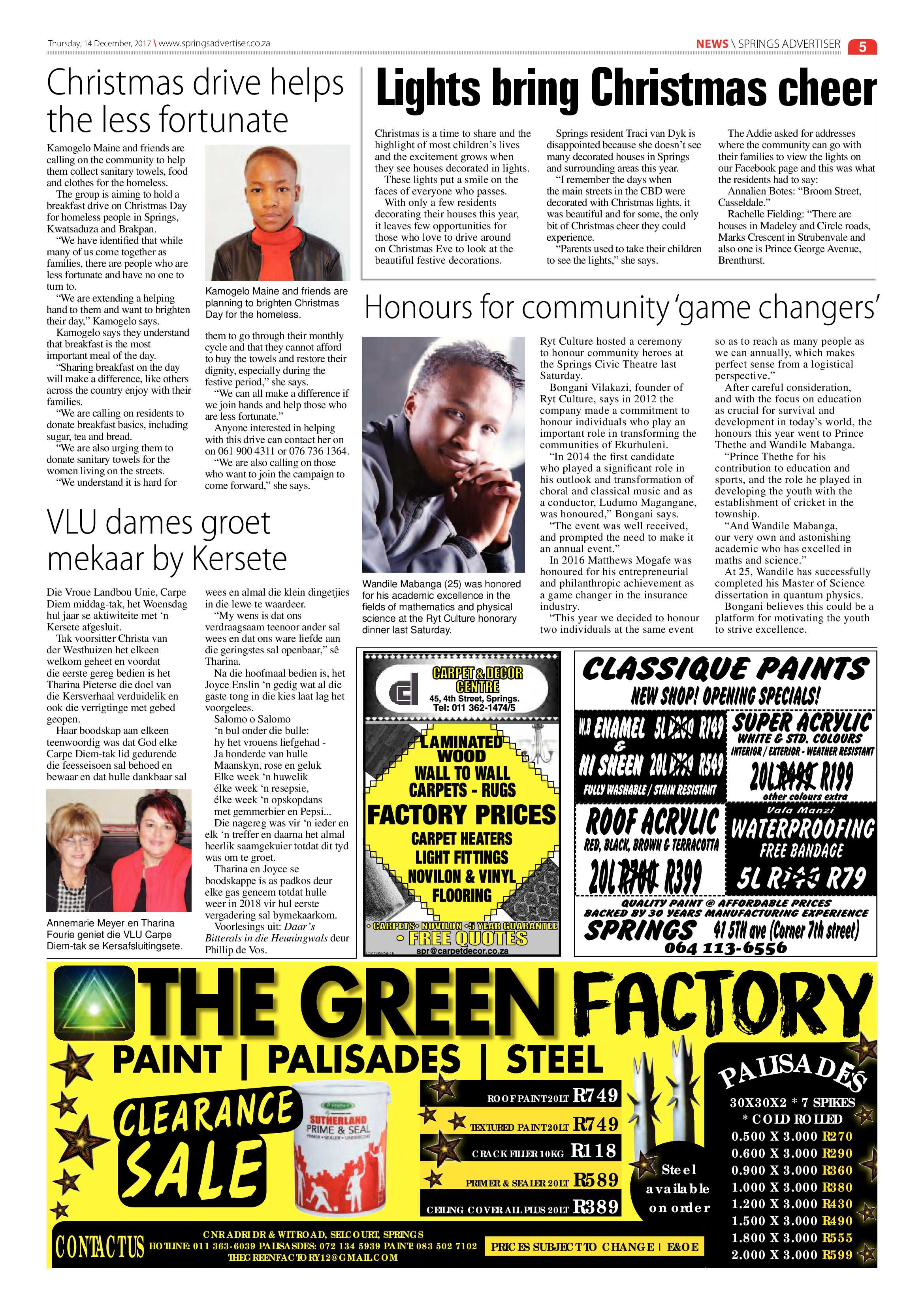 Springs Advertiser 14 December 2017 page 5