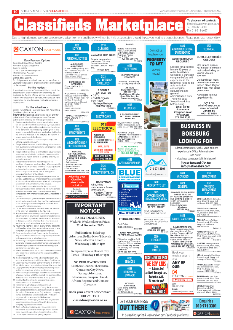 Springs Advertiser 14 December 2023 page 10