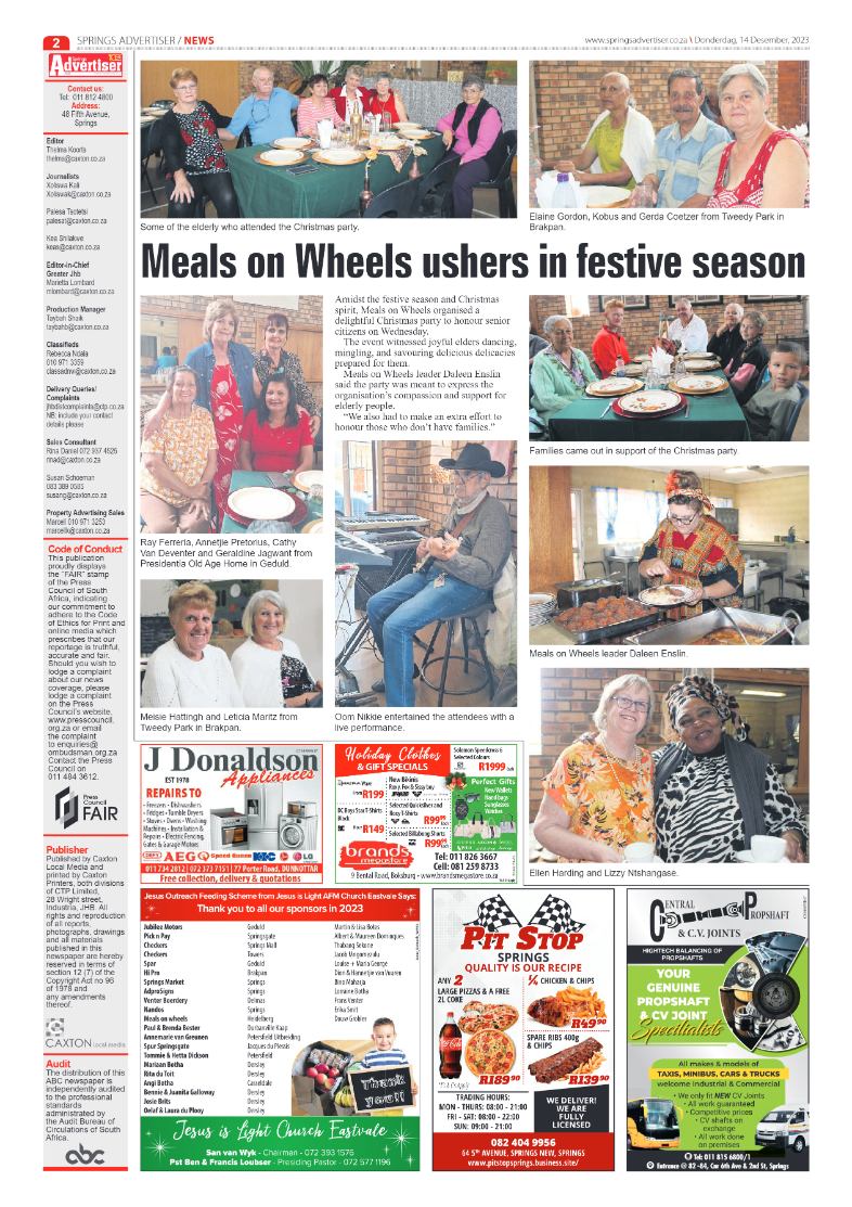 Springs Advertiser 14 December 2023 page 2