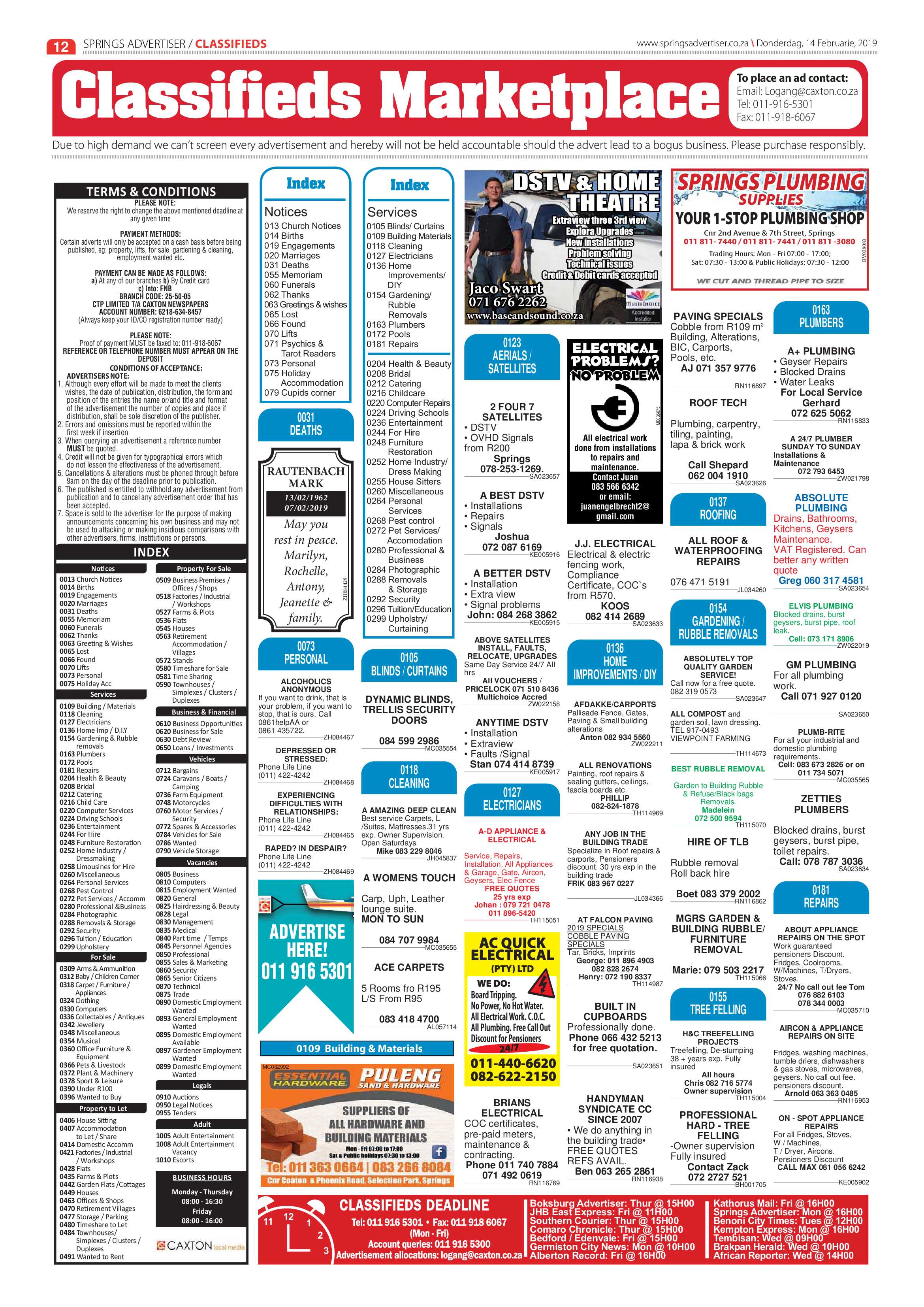 Springs Advertiser 14 February 2019 page 12