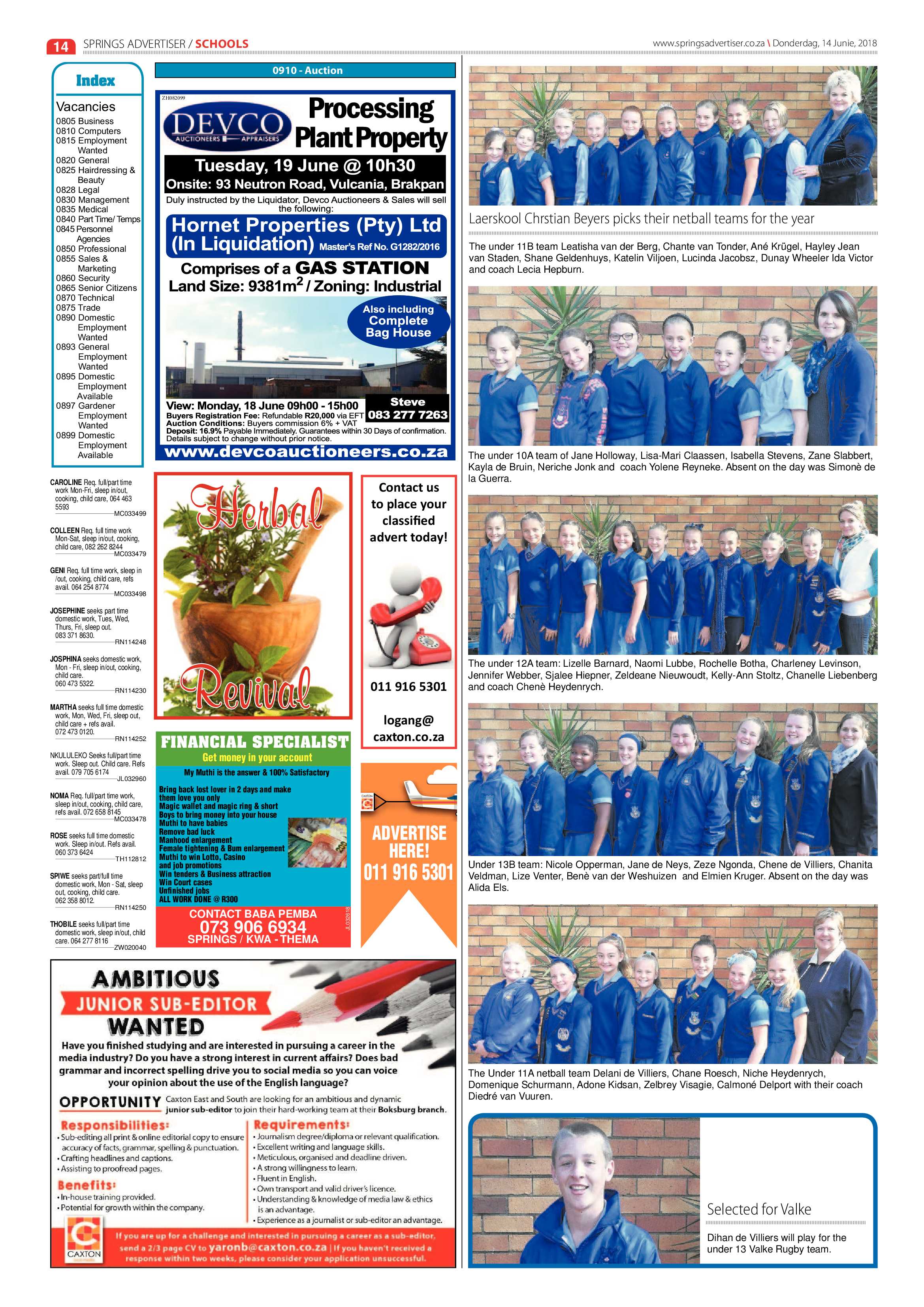 Springs Advertiser 14 June 2014 page 14