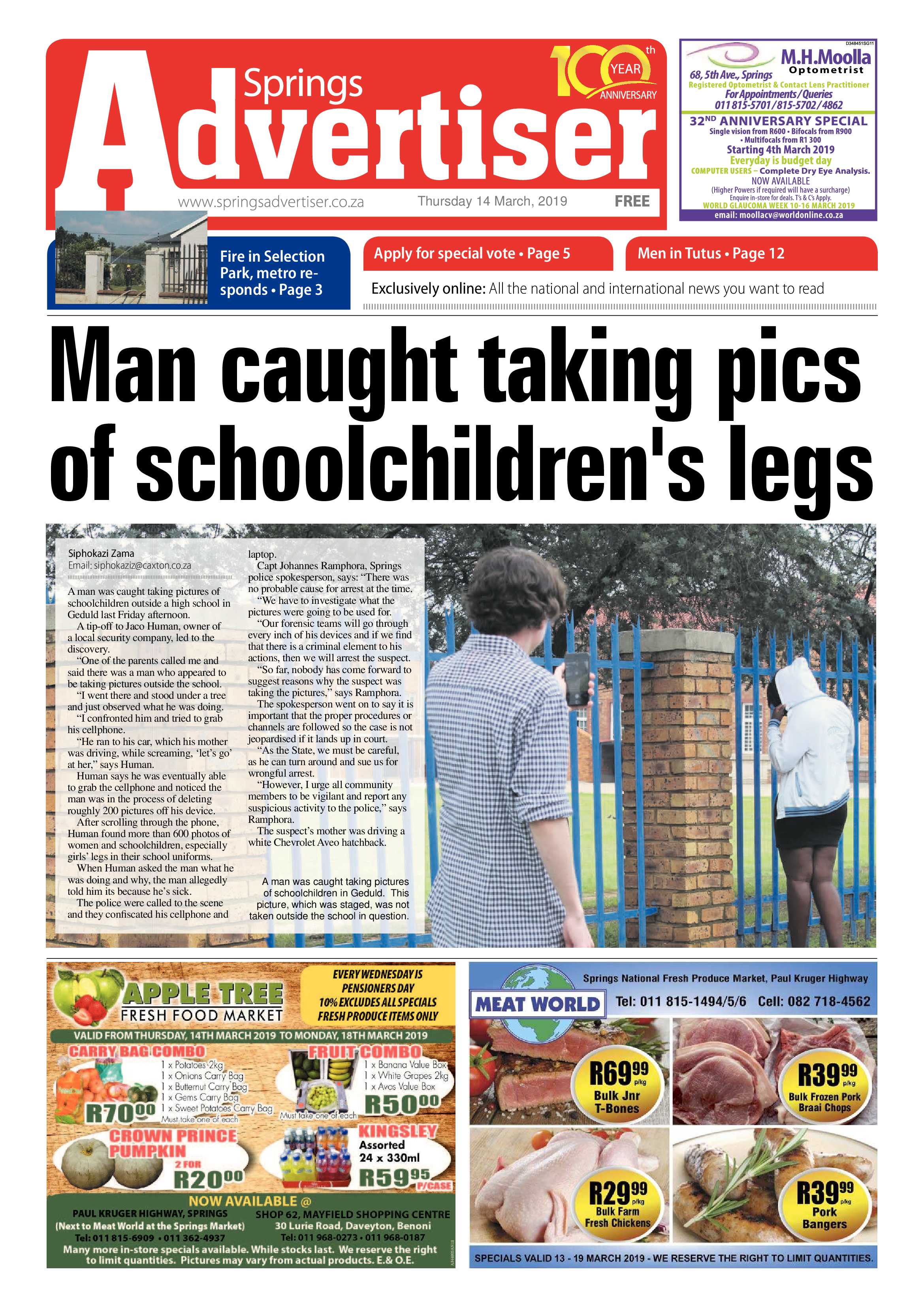 Springs Advertiser 14 March 2019 page 1