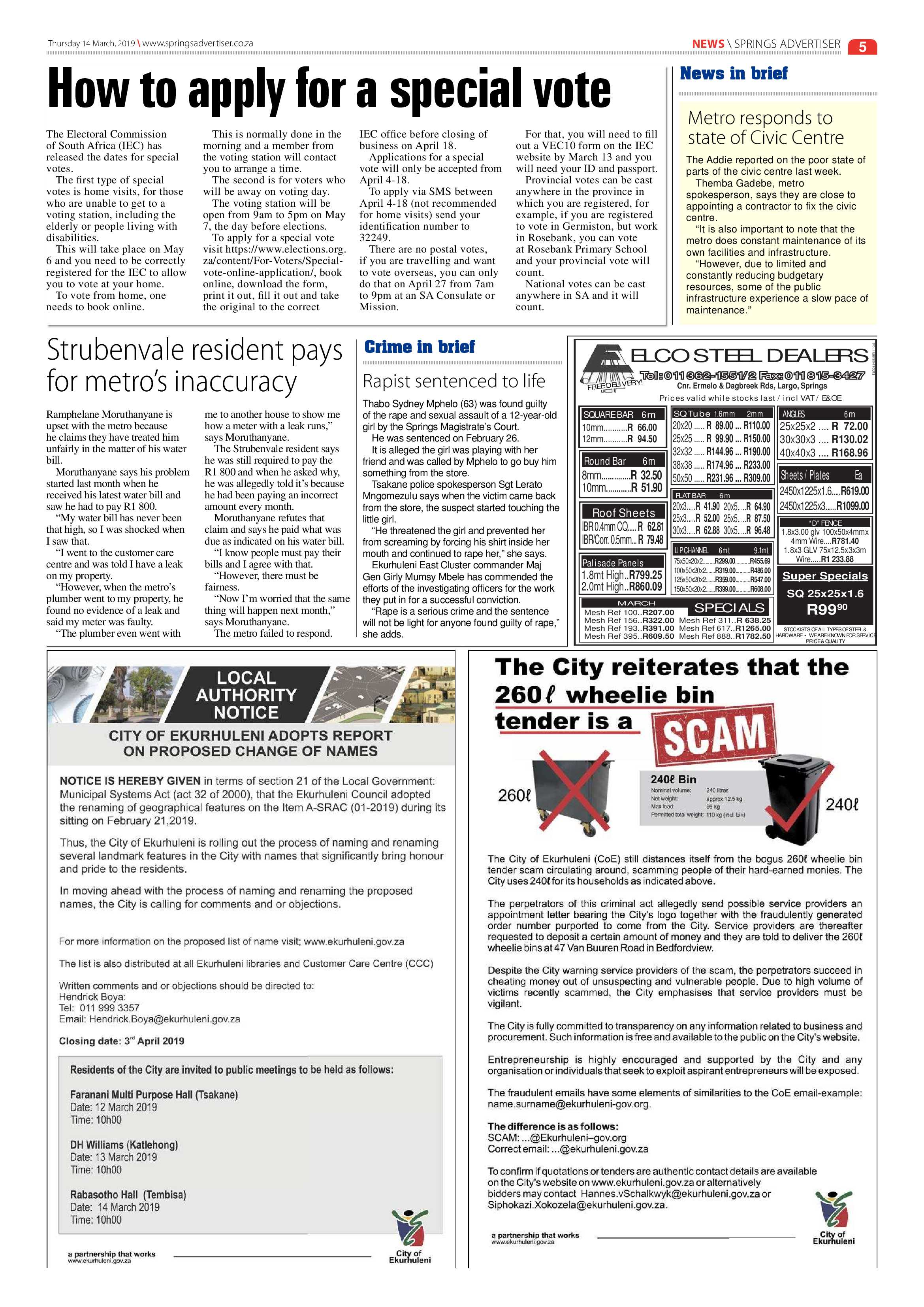 Springs Advertiser 14 March 2019 page 5