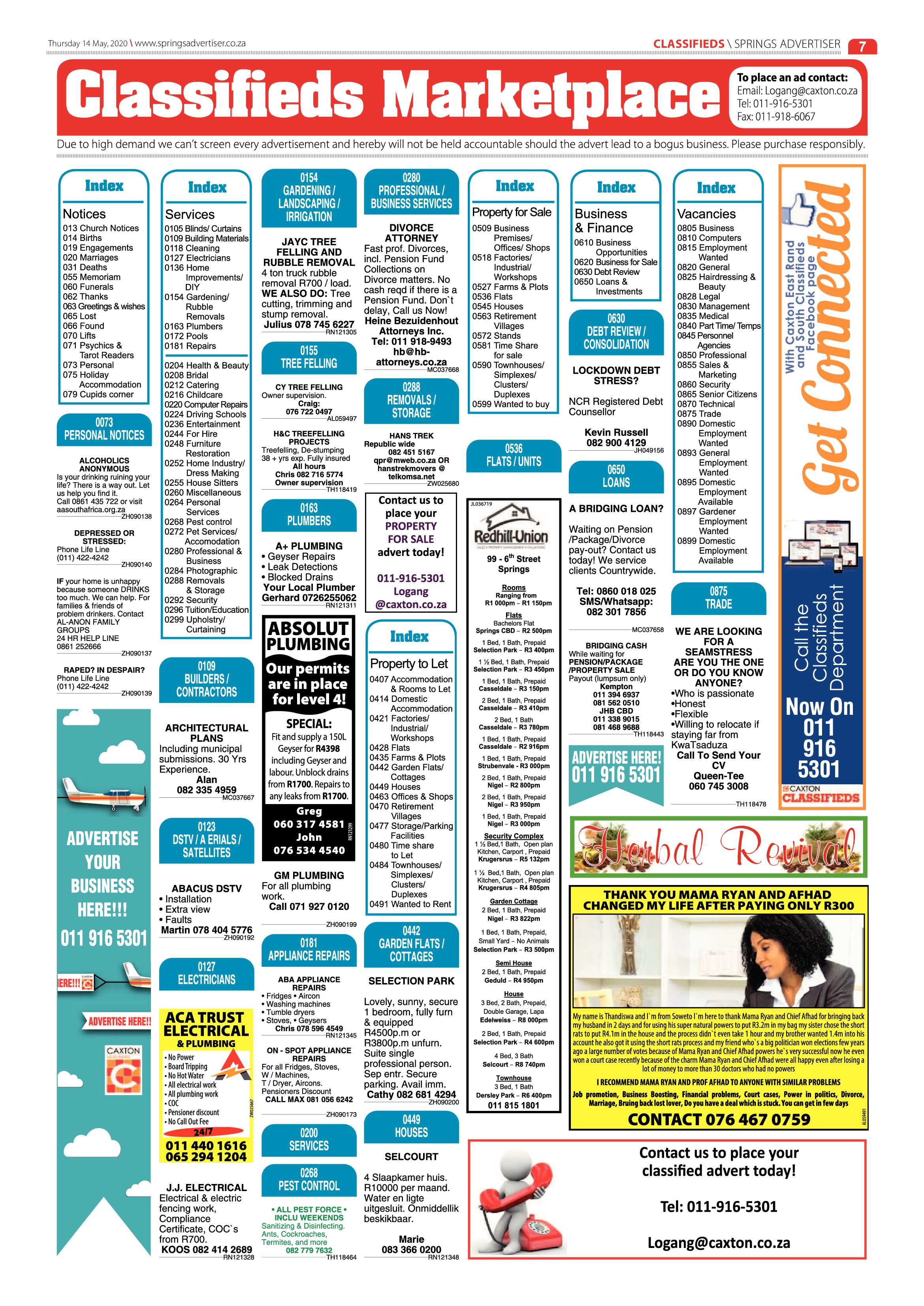 Springs Advertiser 14 May 2020 page 7