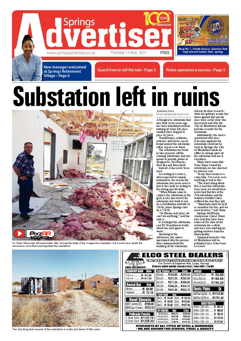 Springs Advertiser 14 May 2021 page 1