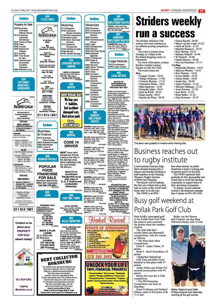 Springs Advertiser 14 May 2021 page 11