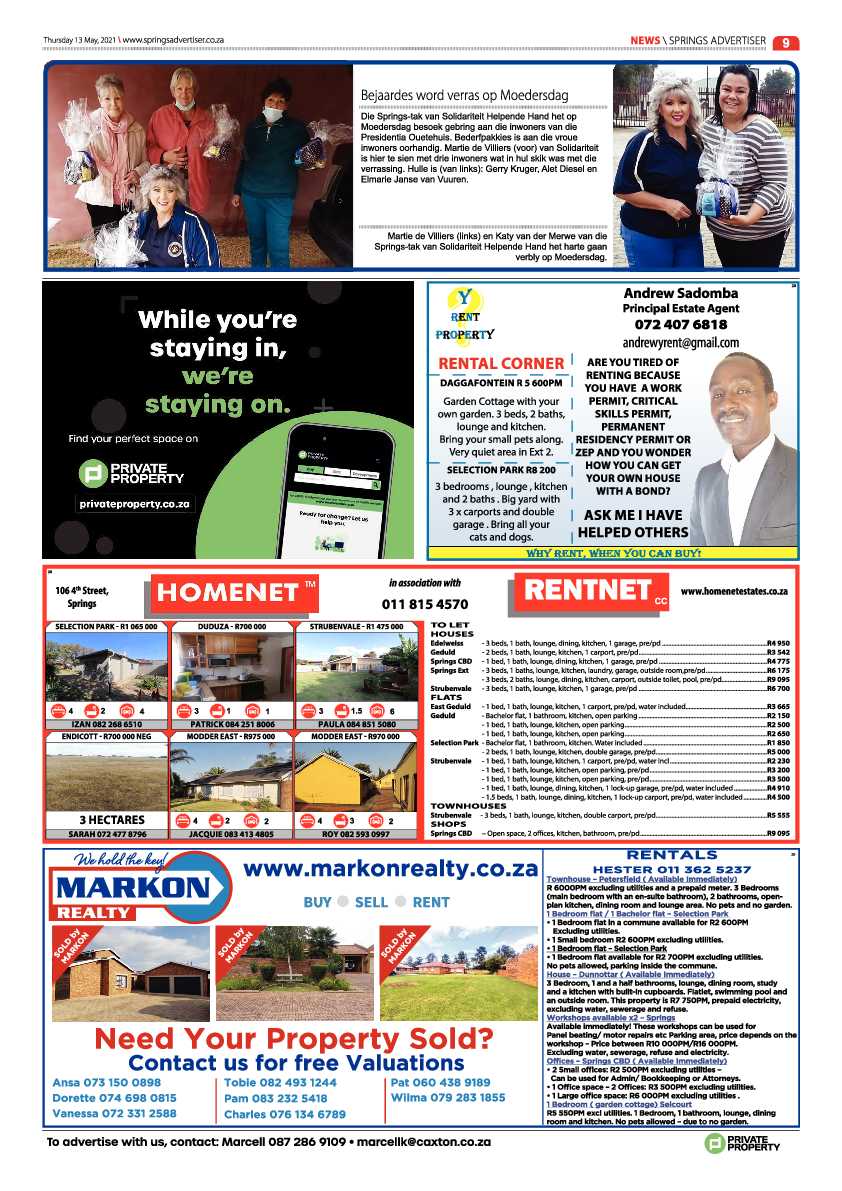 Springs Advertiser 14 May 2021 page 9
