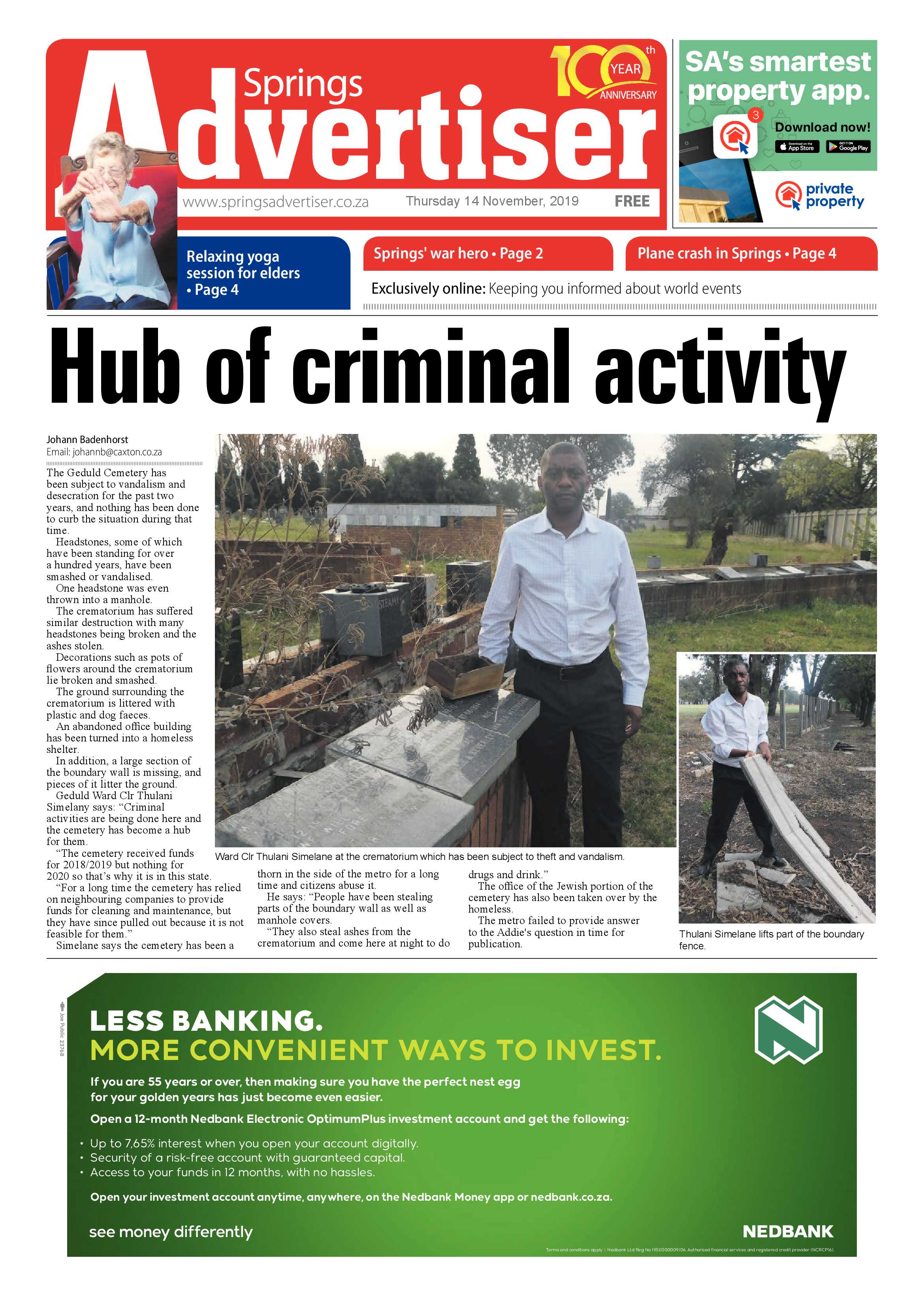 Springs Advertiser 14 November 2019 page 1