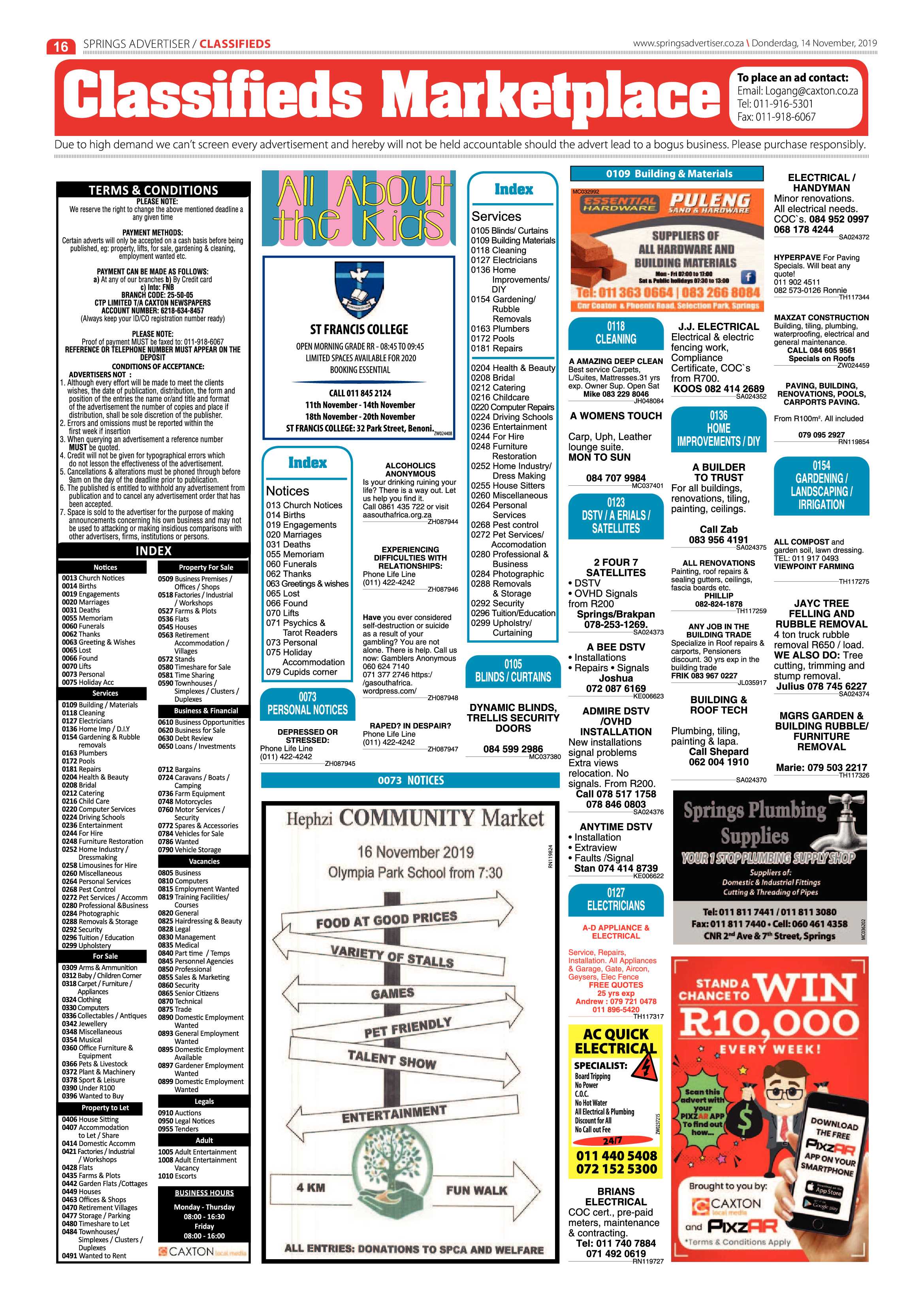 Springs Advertiser 14 November 2019 page 16
