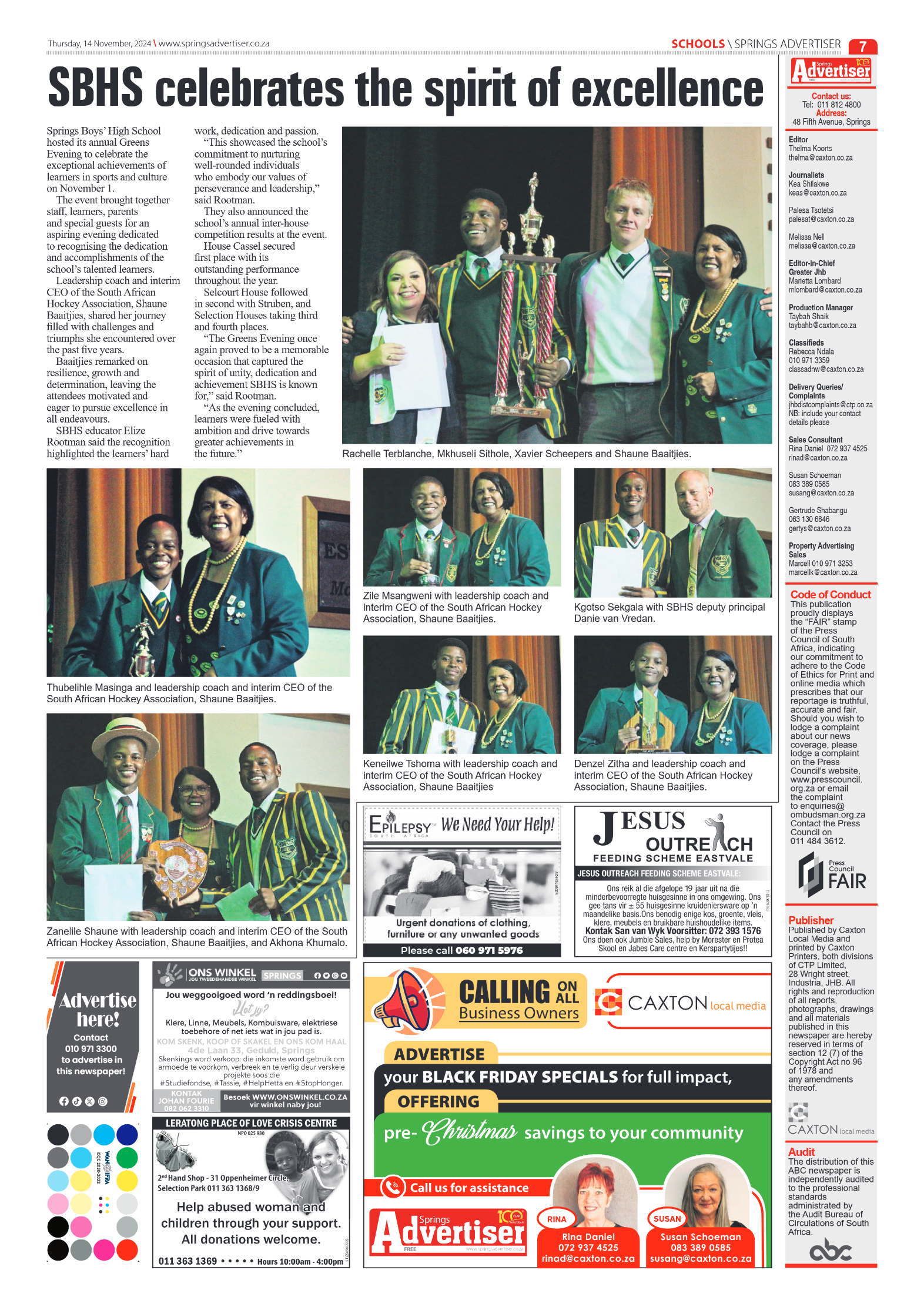 Springs Advertiser 14 November 2024 page 7