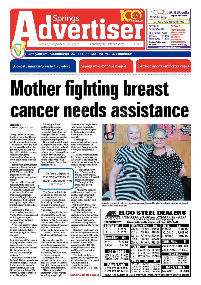 Springs Advertiser 14 October 2021 page 1