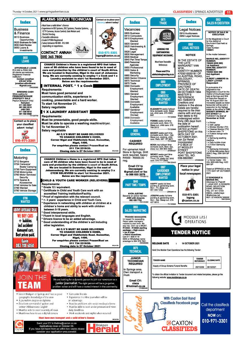 Springs Advertiser 14 October 2021 page 11