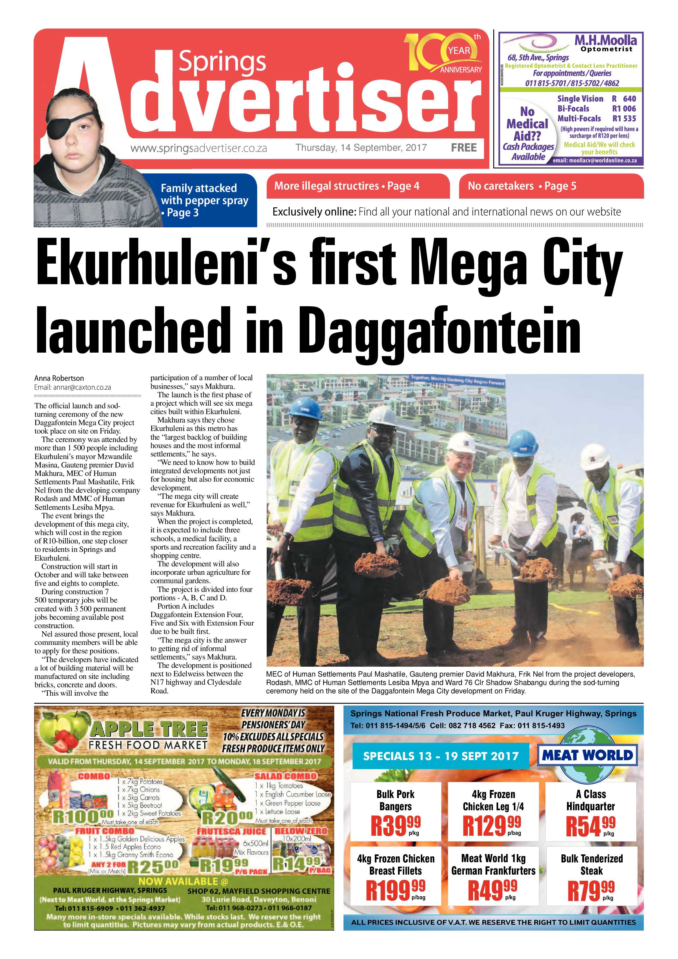 Springs Advertiser 14 September 2017 page 1