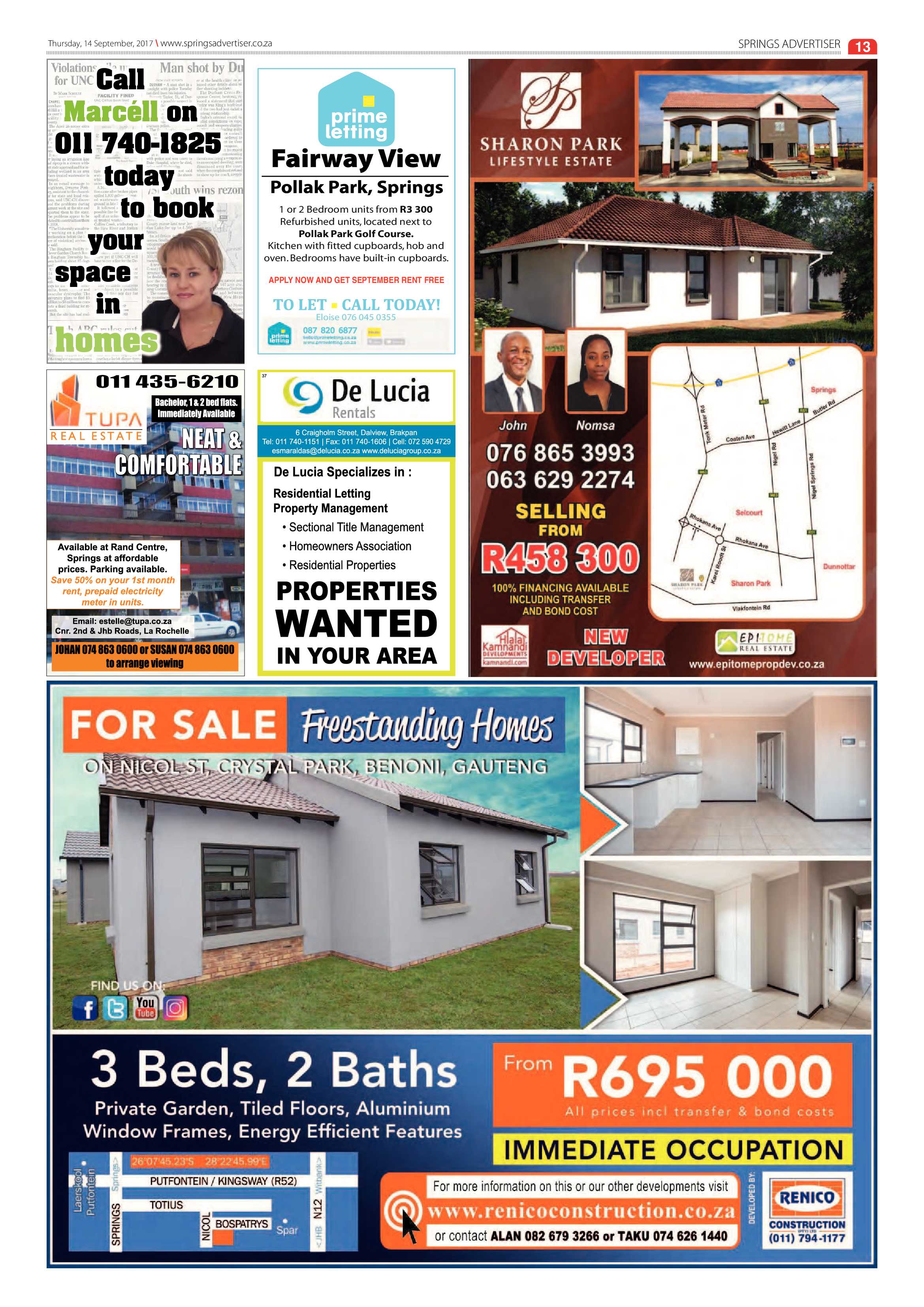 Springs Advertiser 14 September 2017 page 13