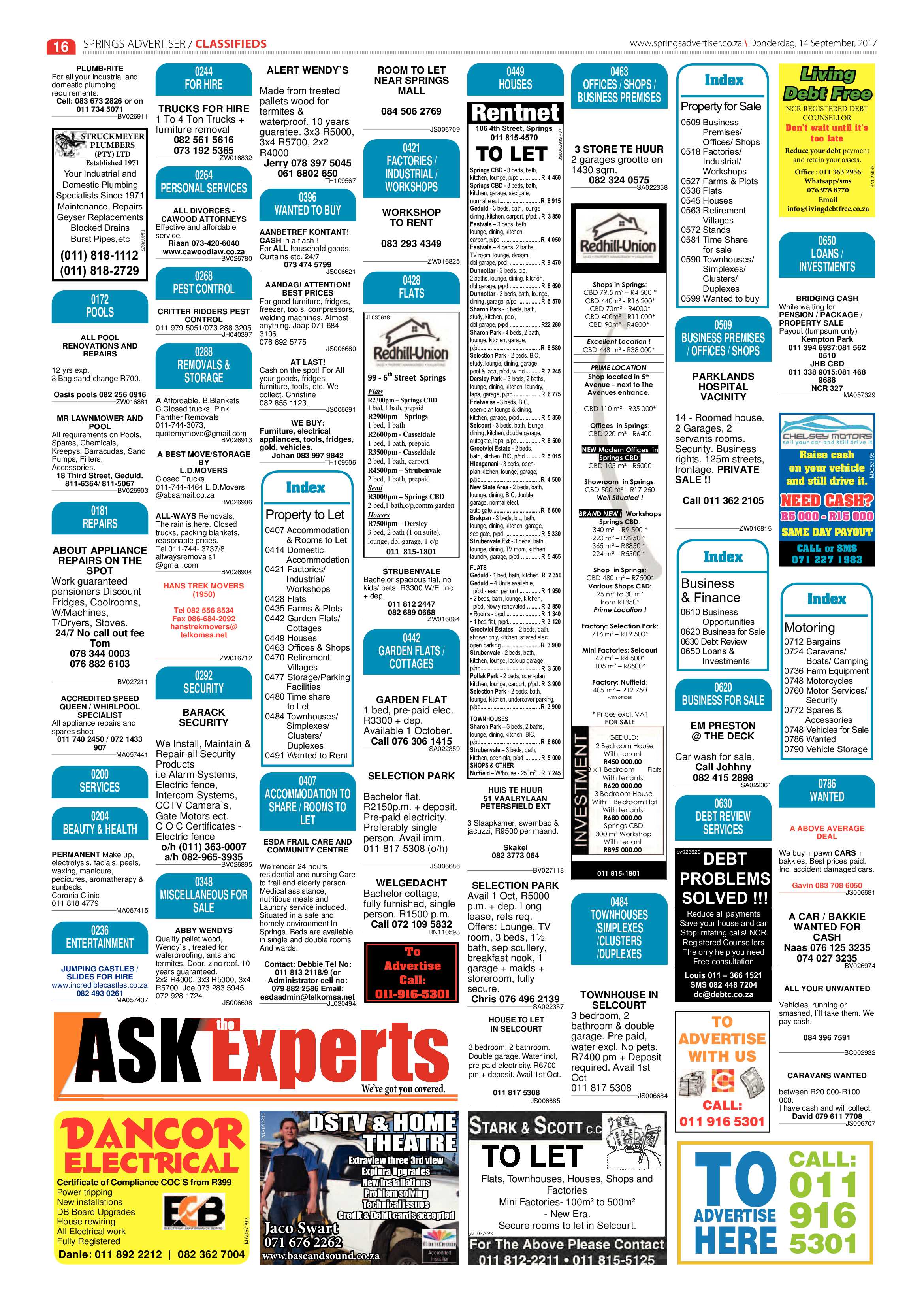 Springs Advertiser 14 September 2017 page 16