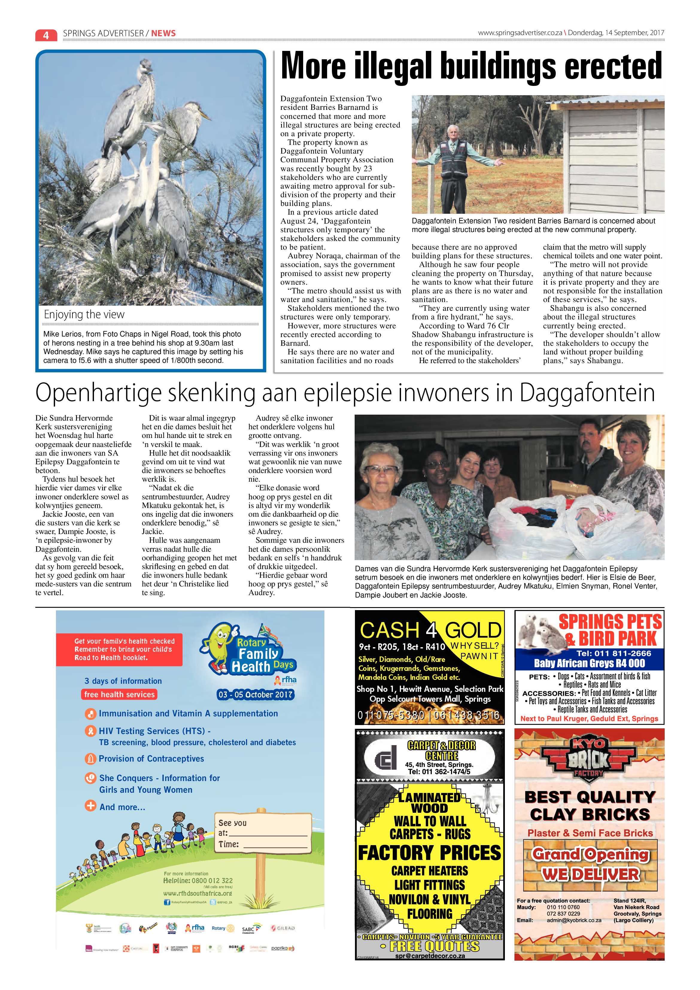 Springs Advertiser 14 September 2017 page 4
