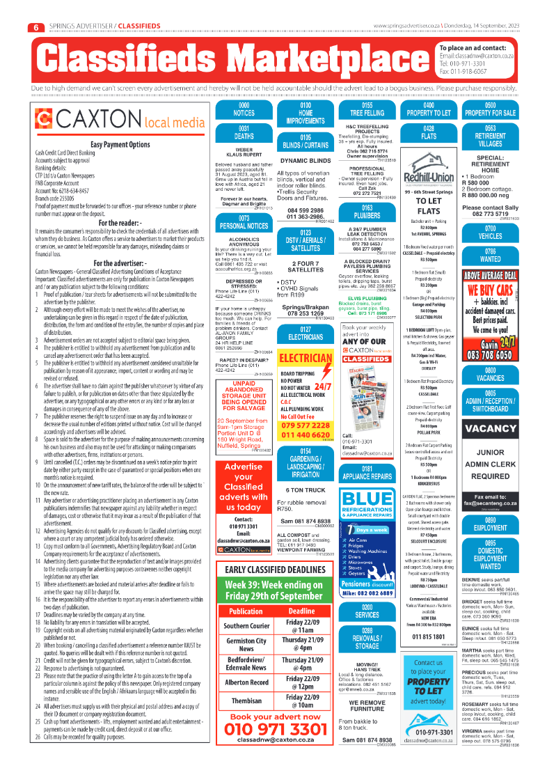 Springs Advertiser 14 September 2023 page 6