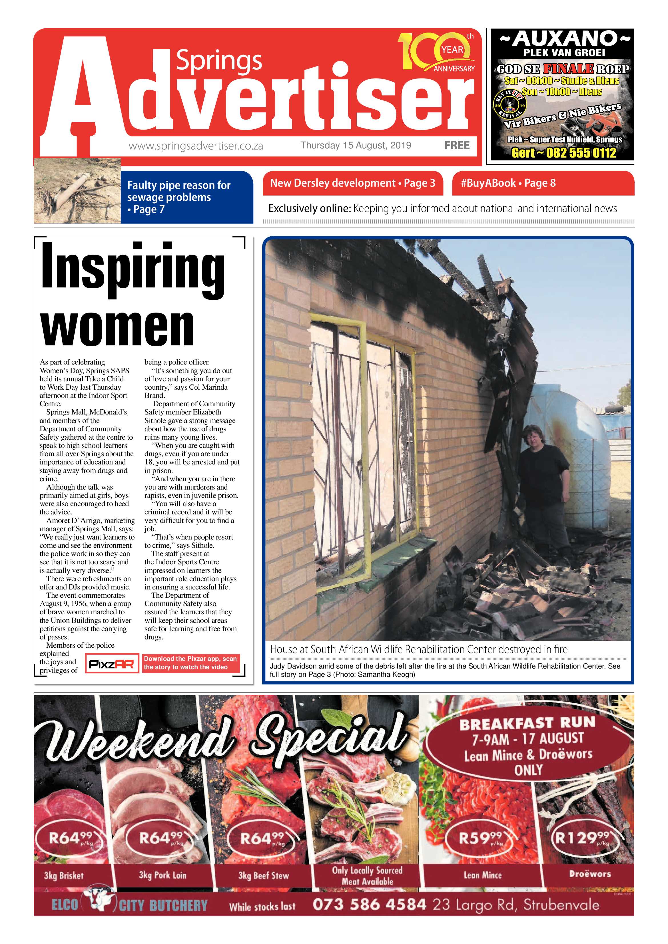 Springs Advertiser 15 August 2019 page 1