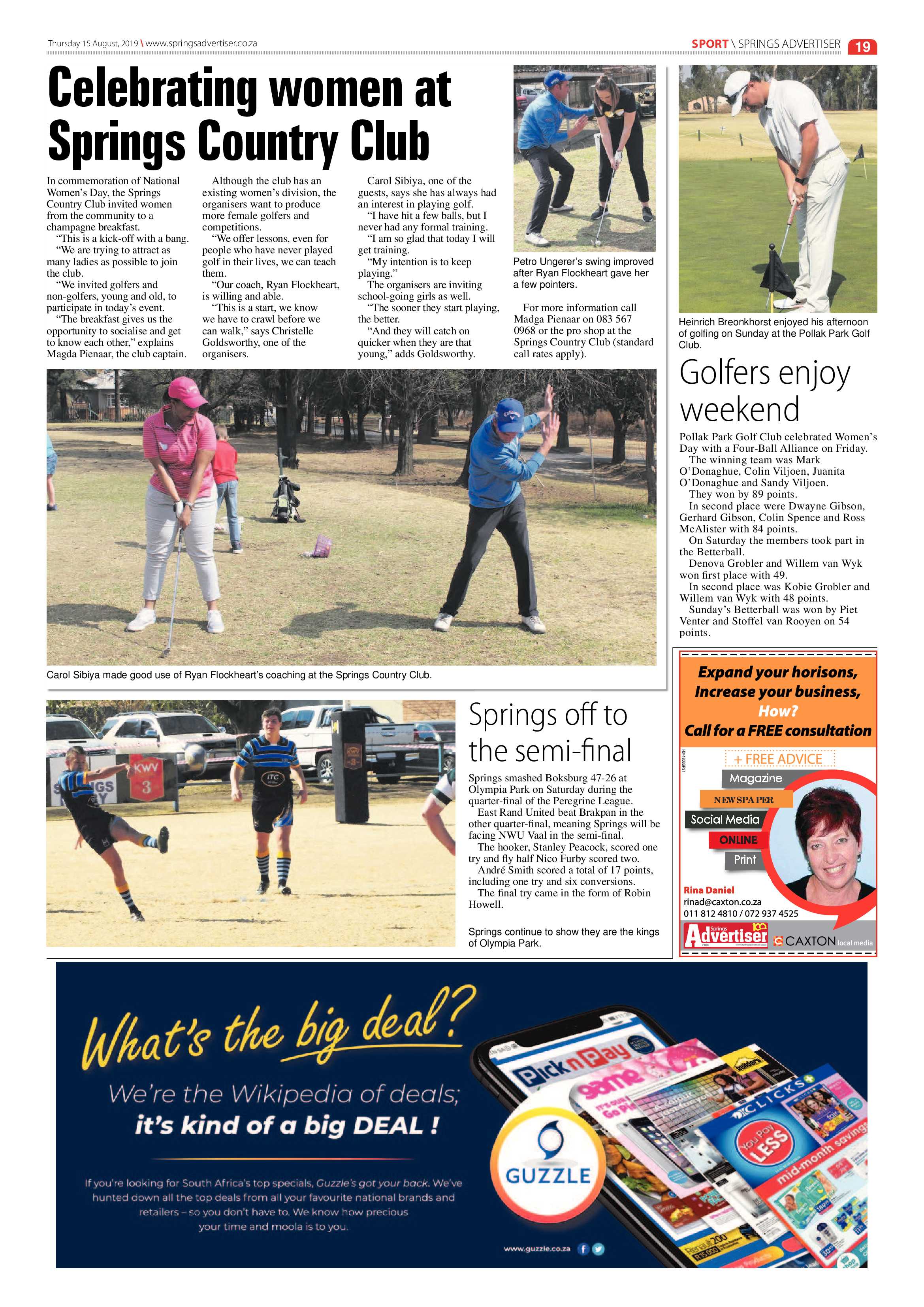 Springs Advertiser 15 August 2019 page 19