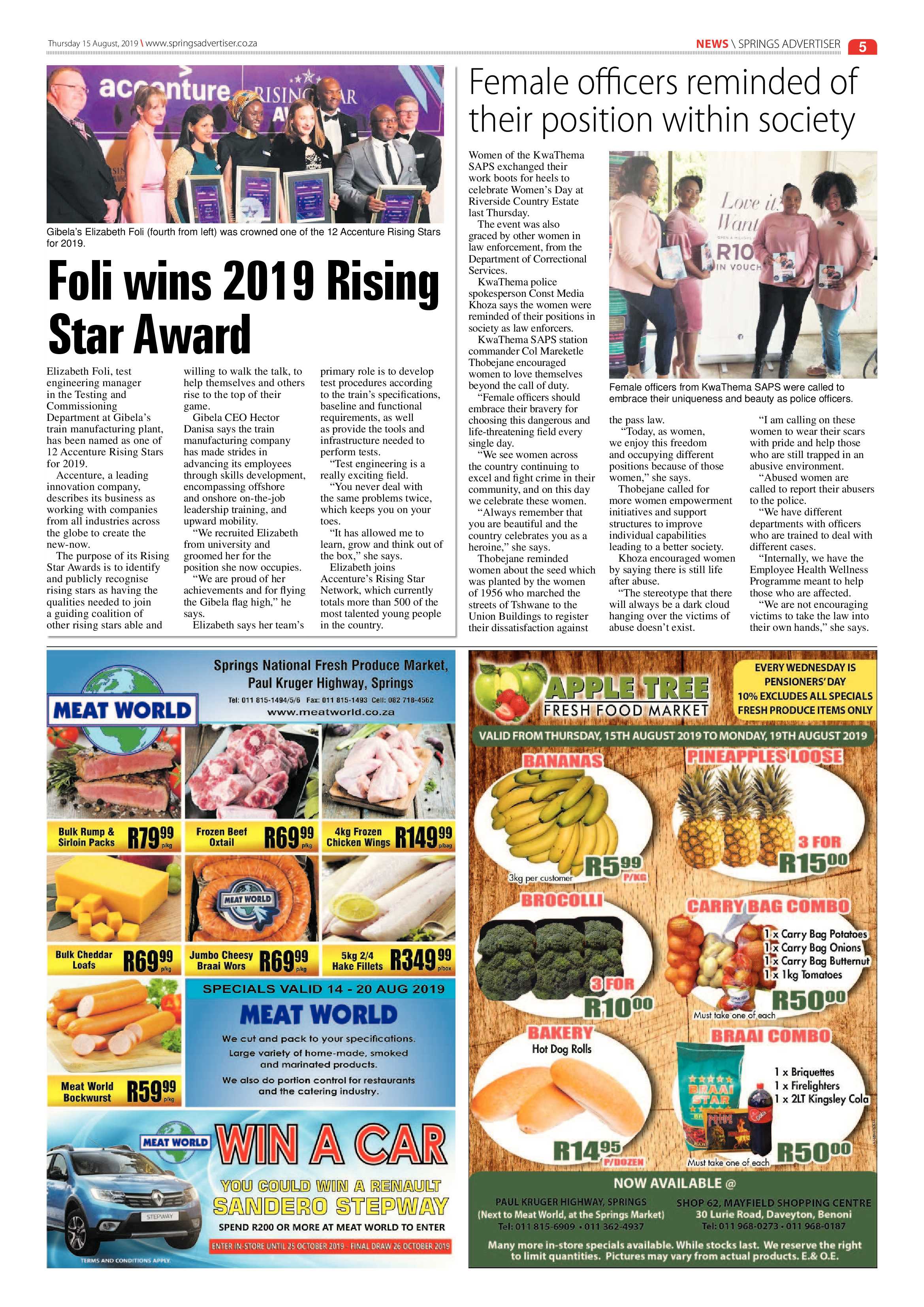 Springs Advertiser 15 August 2019 page 5