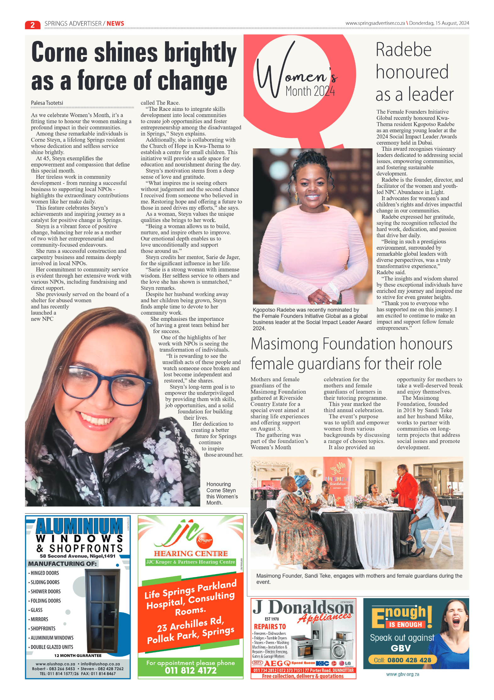 Springs Advertiser 15 August 2024 page 2