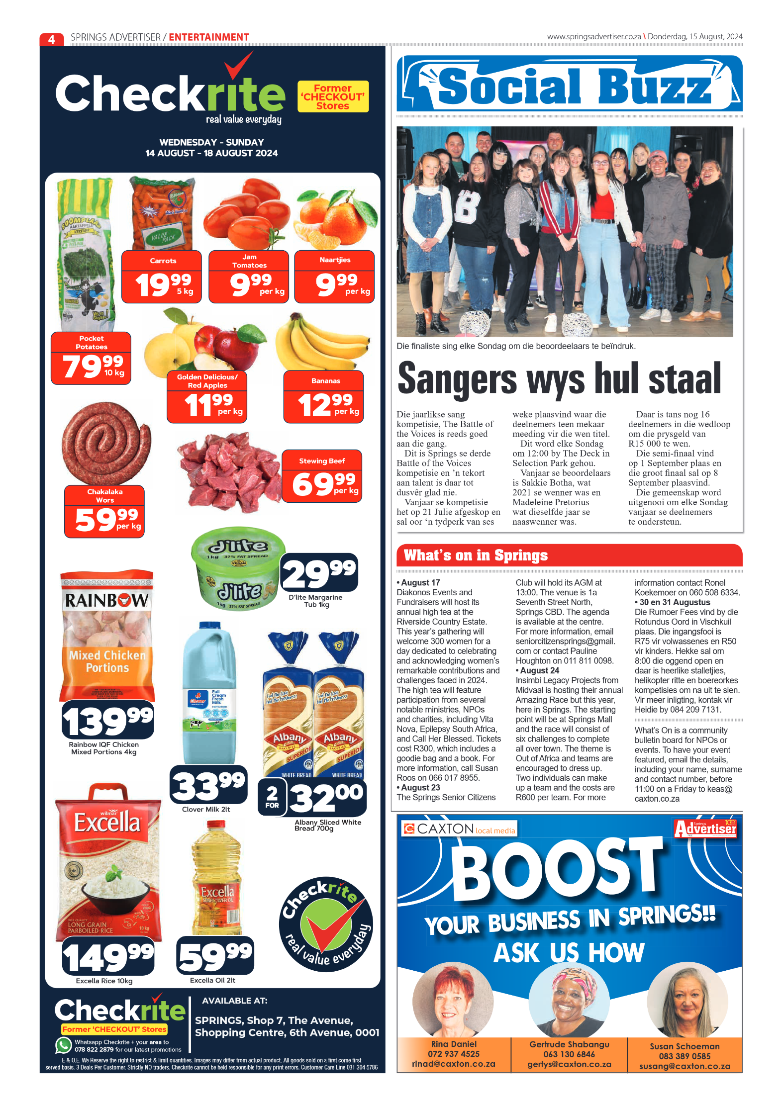 Springs Advertiser 15 August 2024 page 4