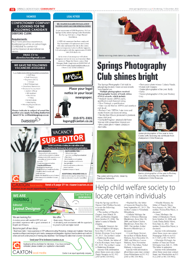 Springs Advertiser 15 Dec 2022 page 12