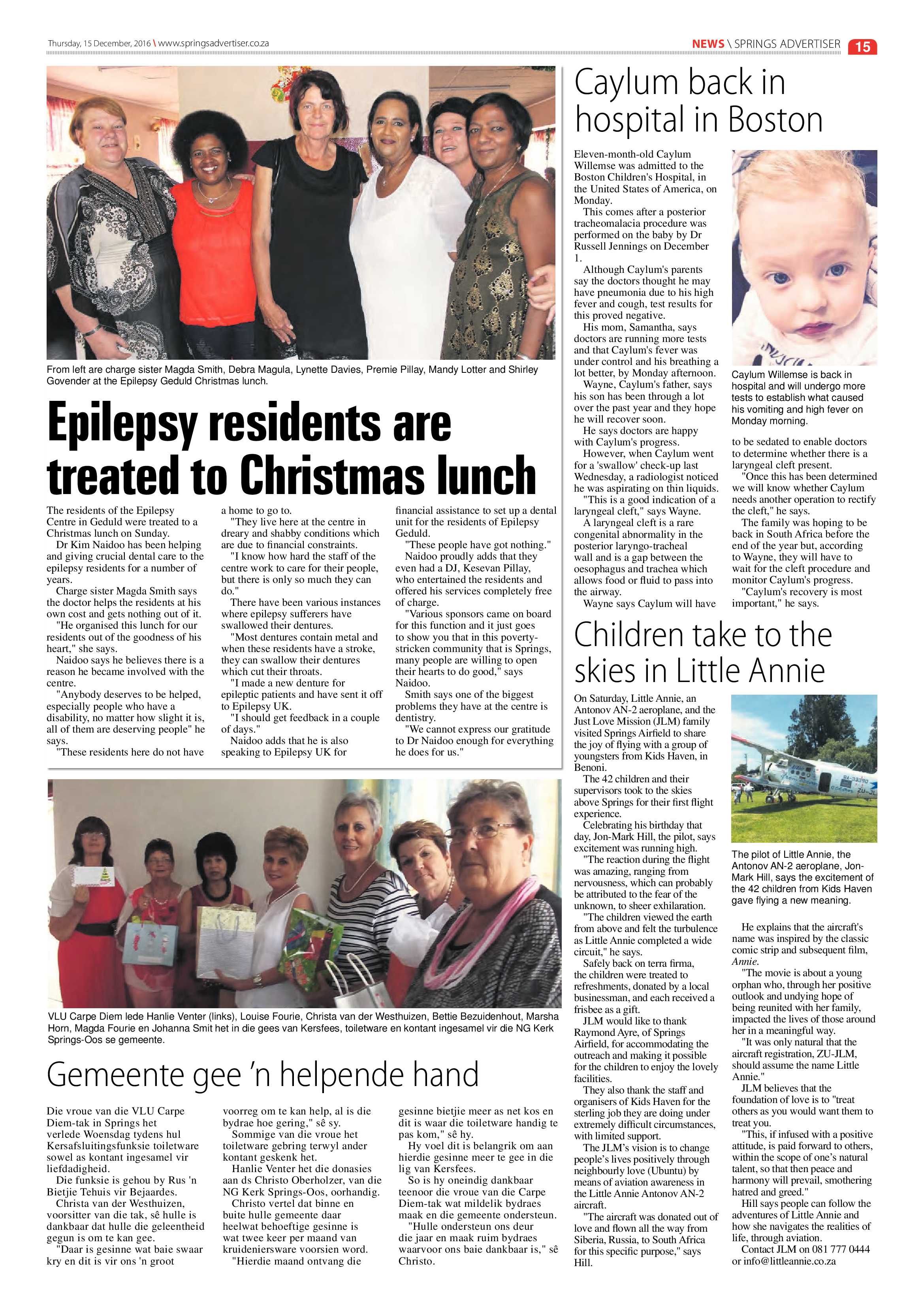 Springs Advertiser 15 December 2016 page 15