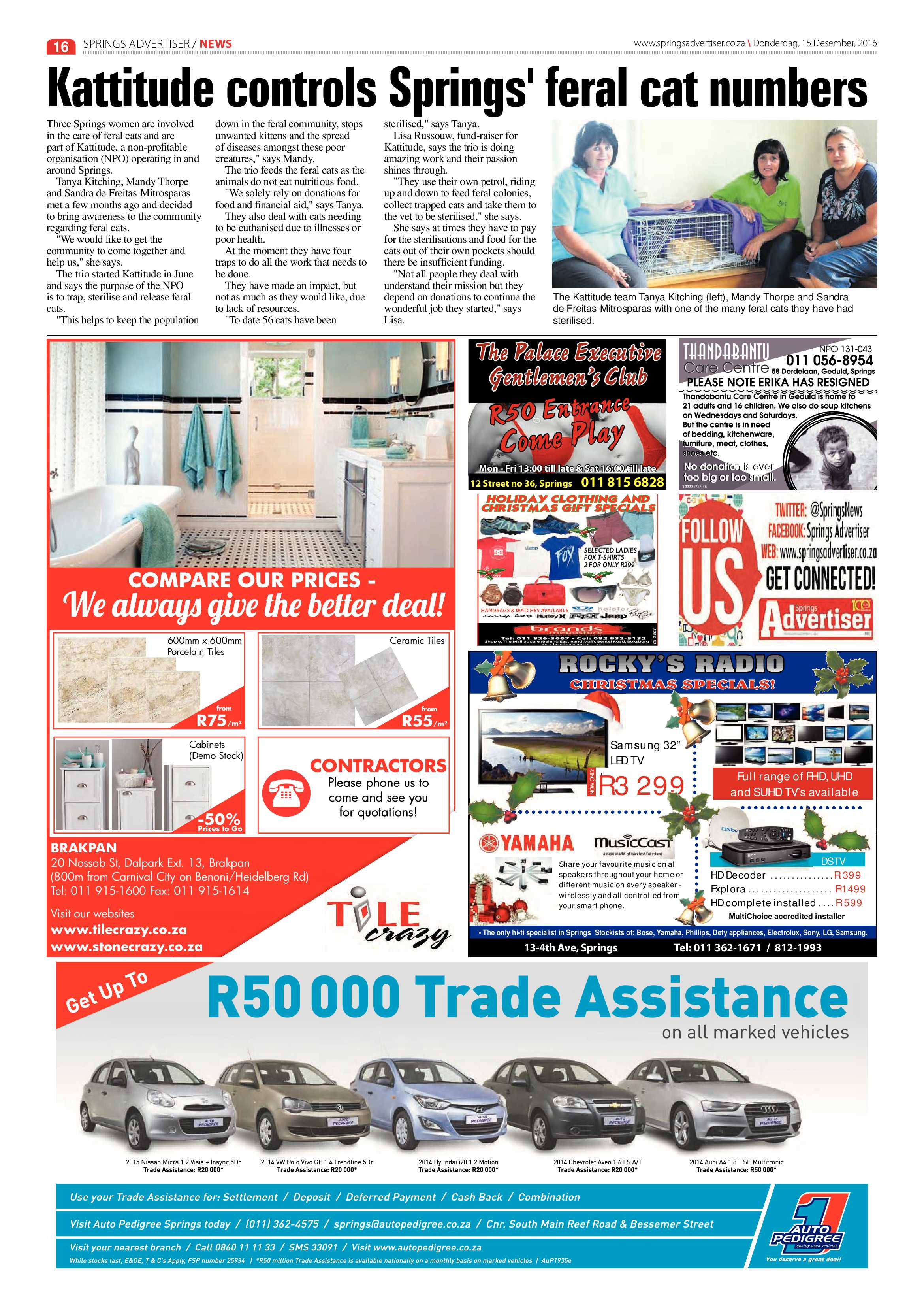Springs Advertiser 15 December 2016 page 16