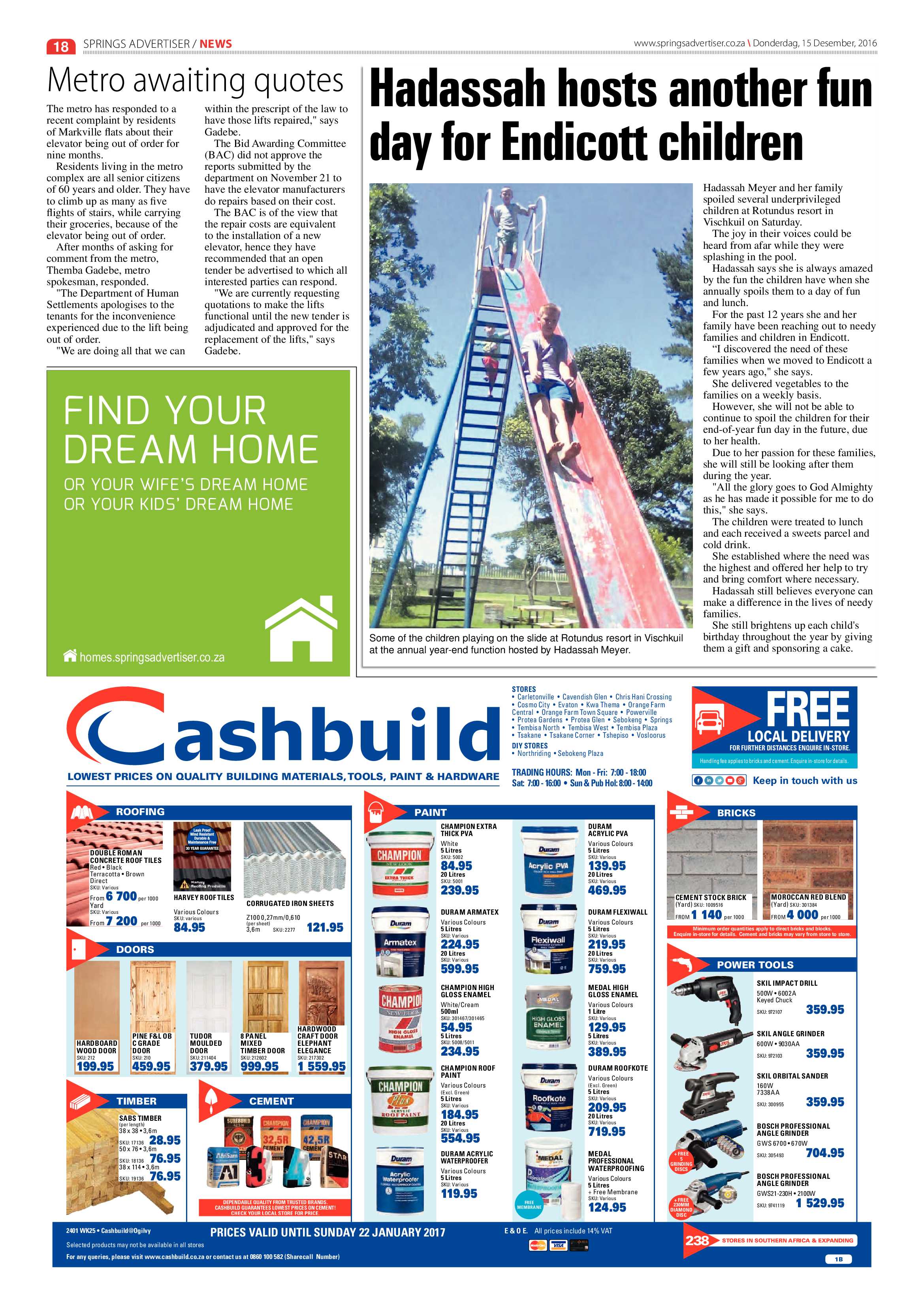 Springs Advertiser 15 December 2016 page 18