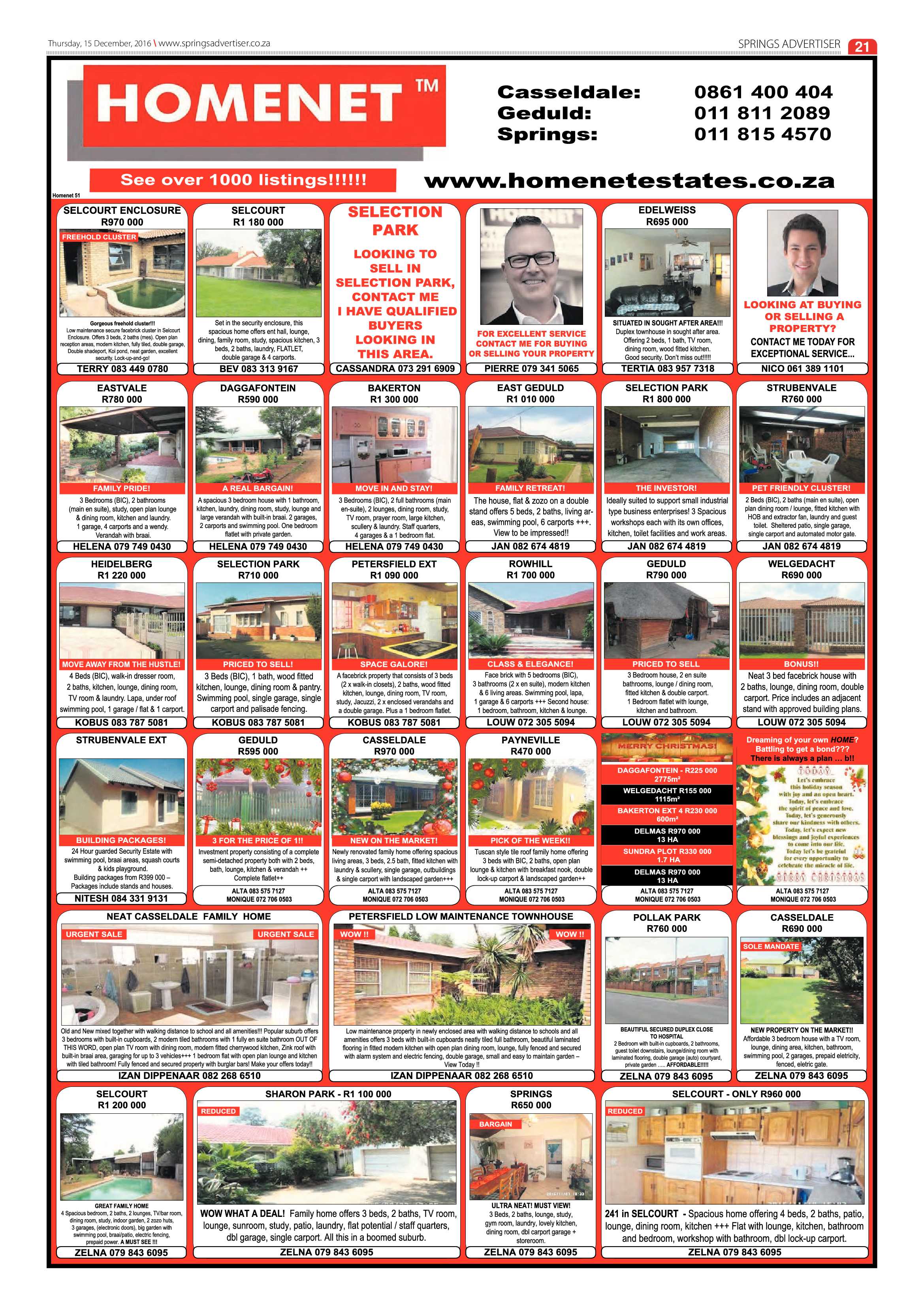 Springs Advertiser 15 December 2016 page 21