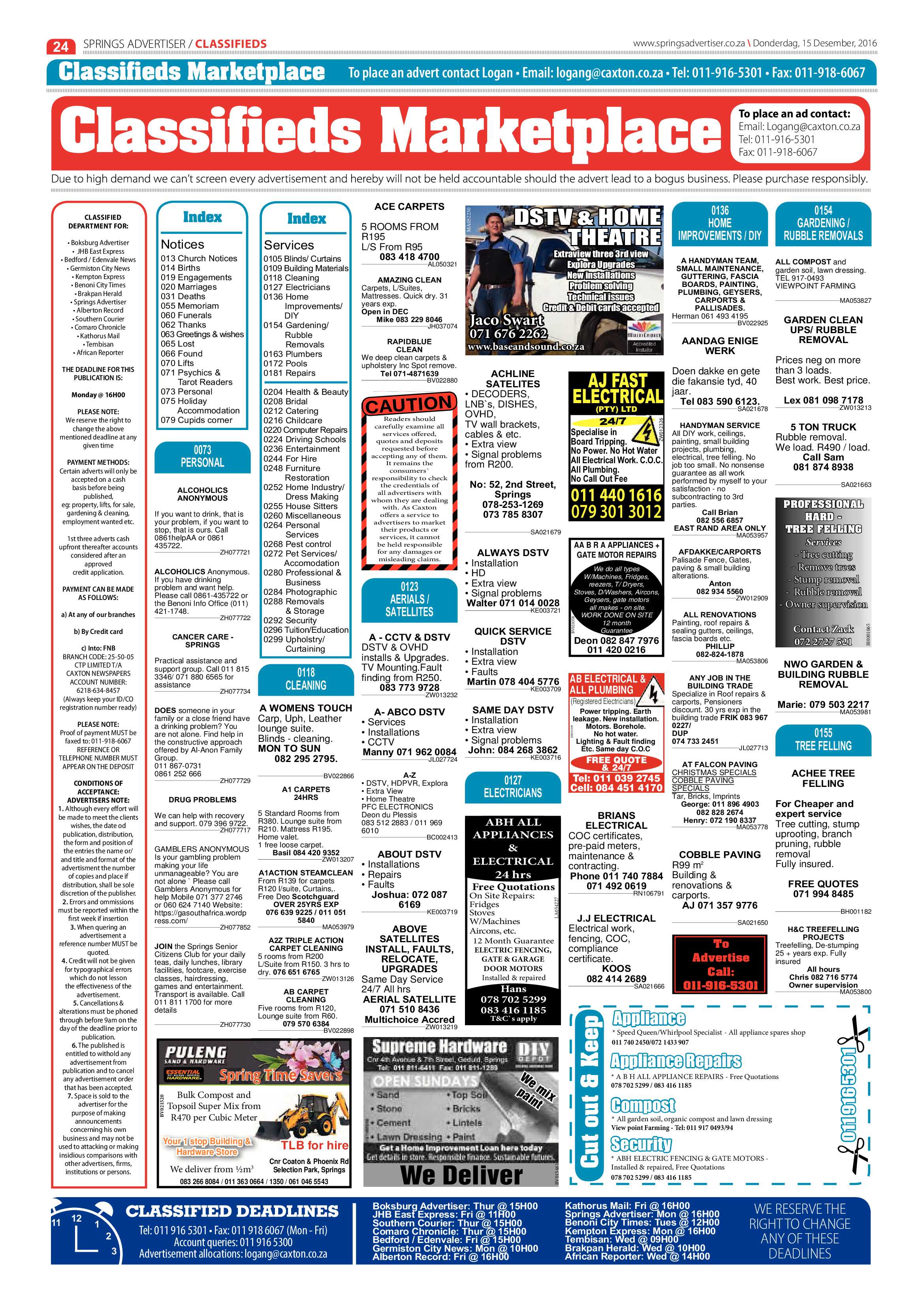 Springs Advertiser 15 December 2016 page 24