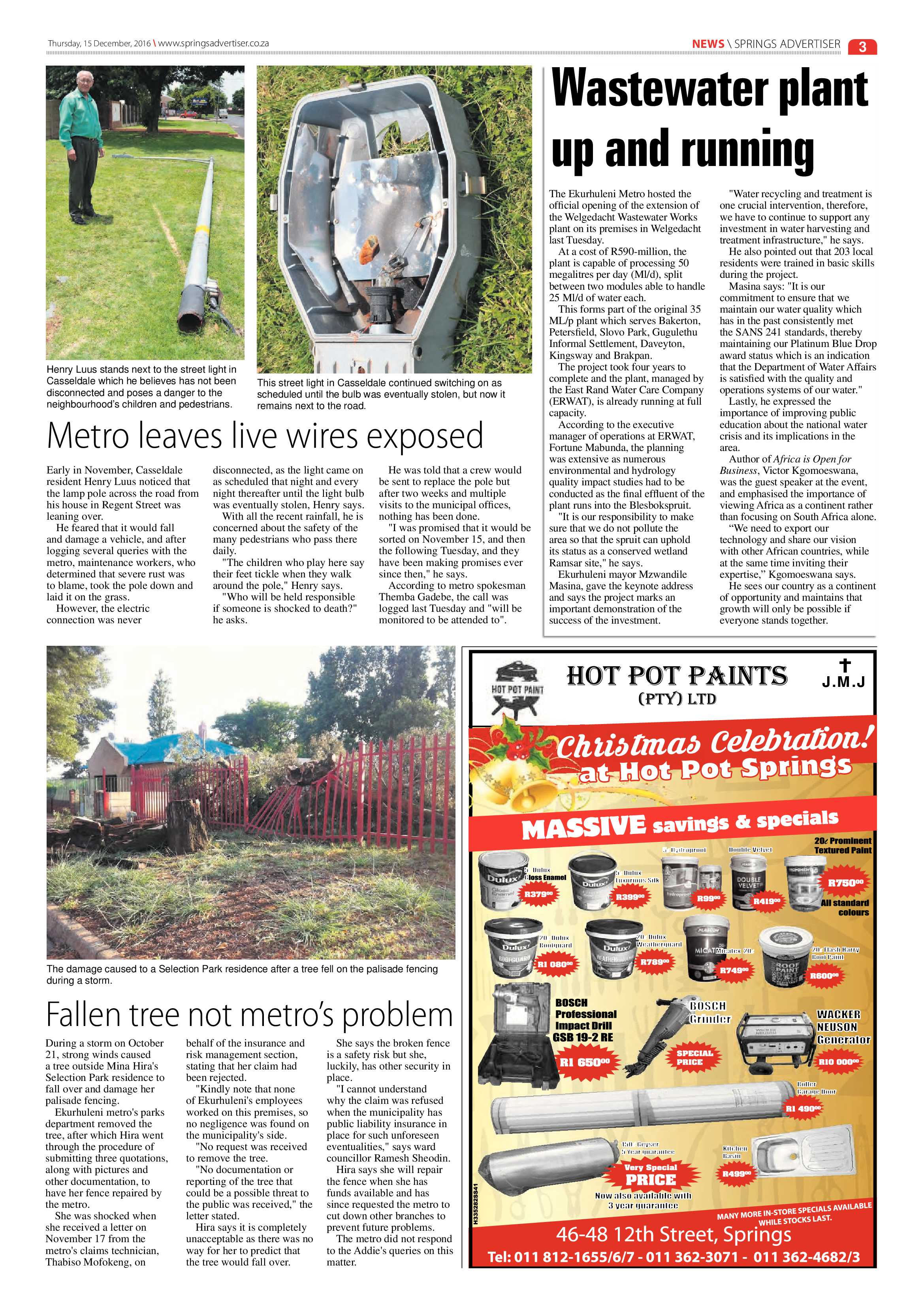 Springs Advertiser 15 December 2016 page 3
