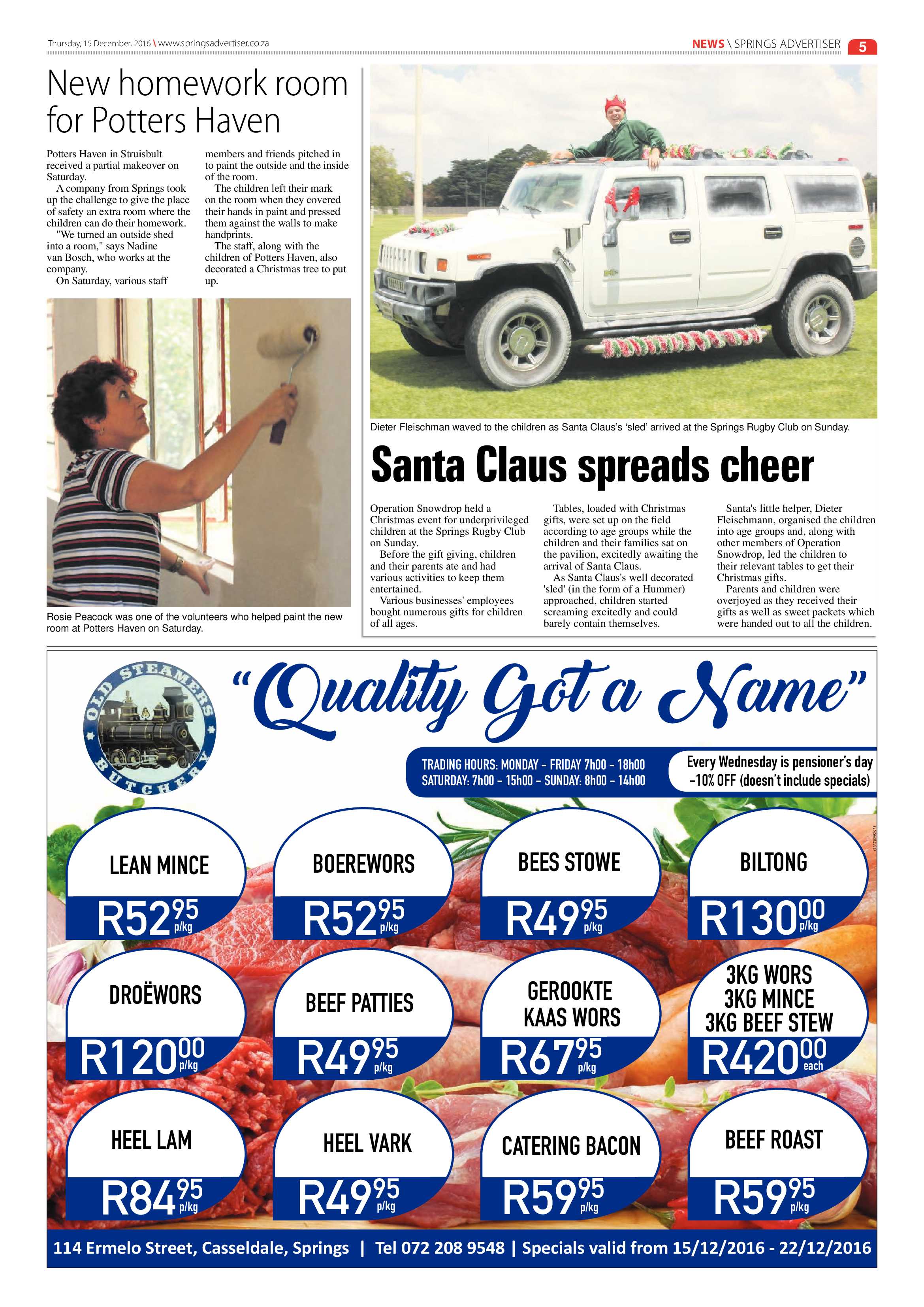 Springs Advertiser 15 December 2016 page 5