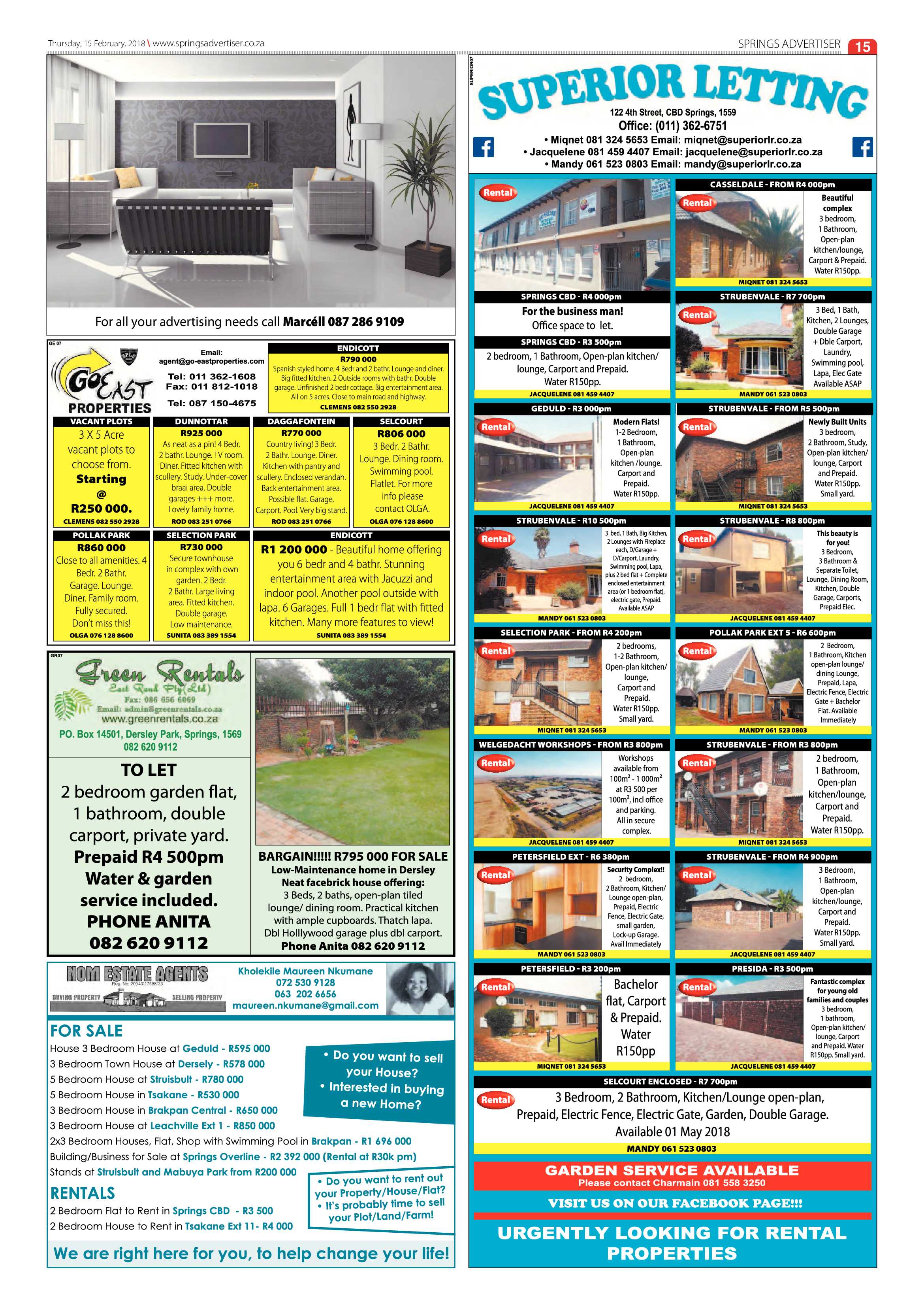 Springs Advertiser 15 February 2018 page 15