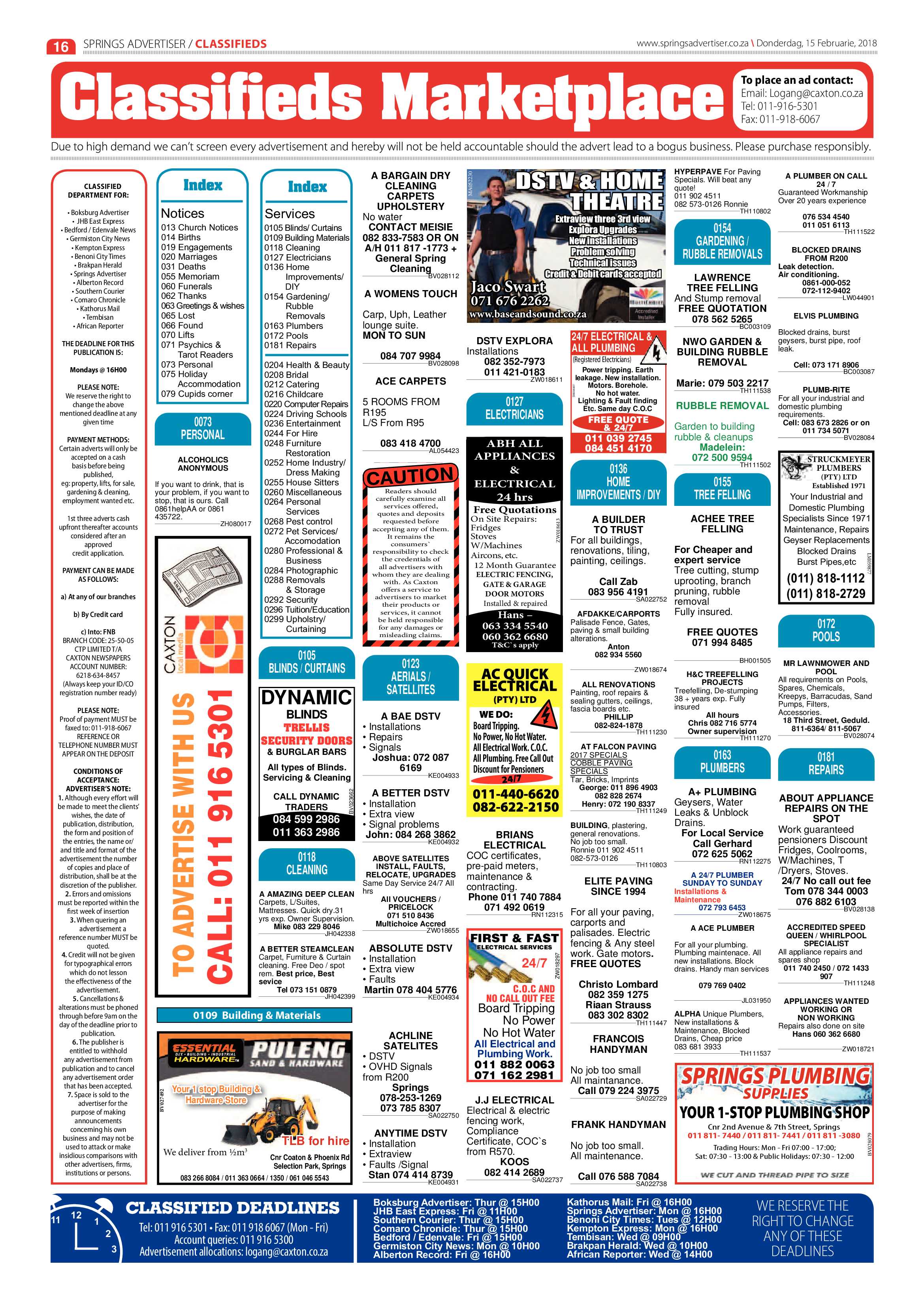 Springs Advertiser 15 February 2018 page 16
