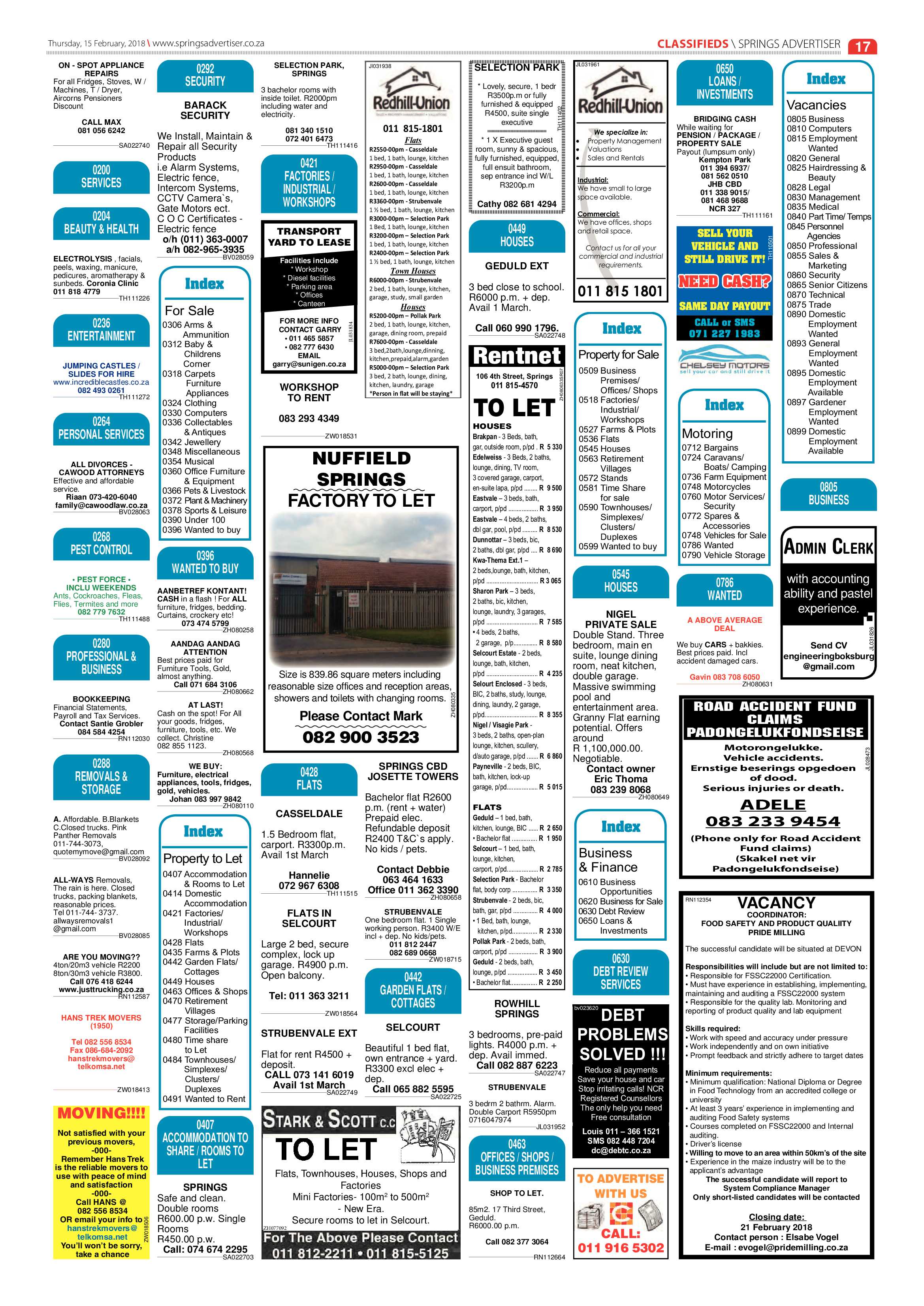 Springs Advertiser 15 February 2018 page 17