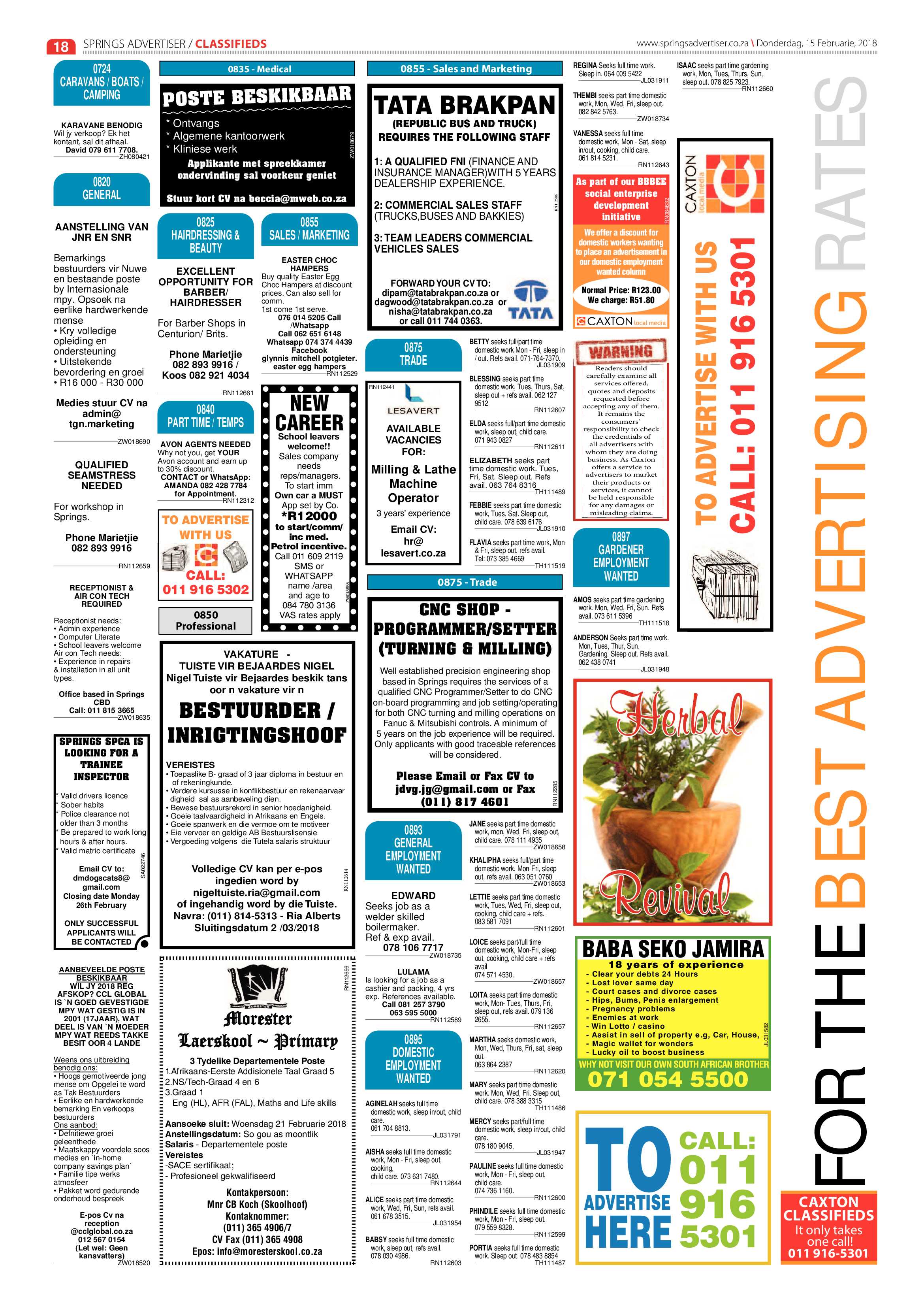 Springs Advertiser 15 February 2018 page 18