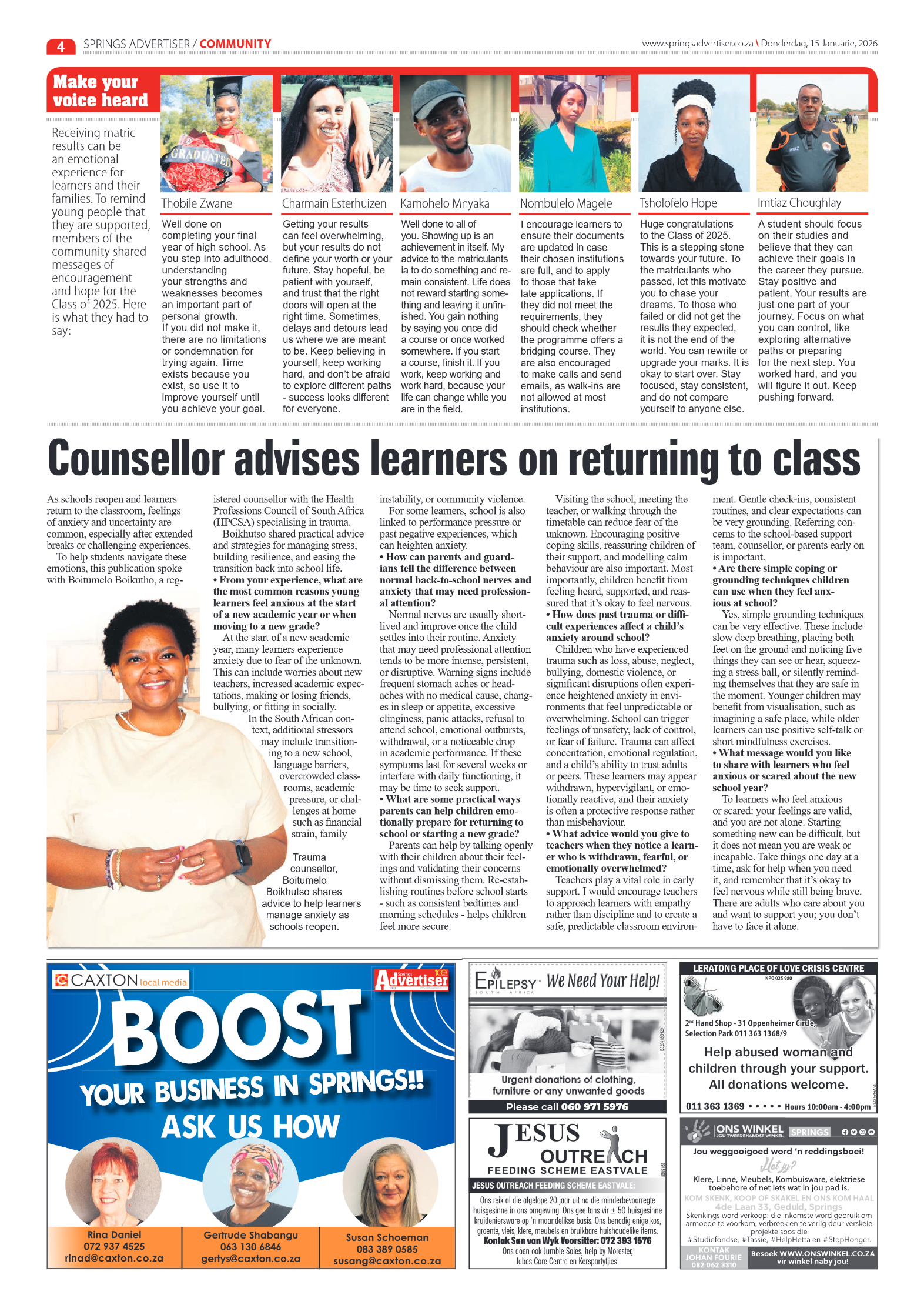 Springs Advertiser 15 January 2026 page 6