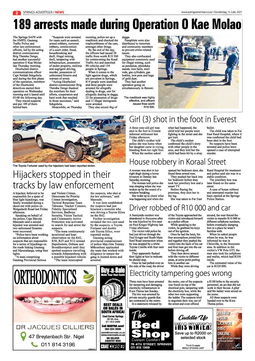 Springs Advertiser 15 July 2021 page 2