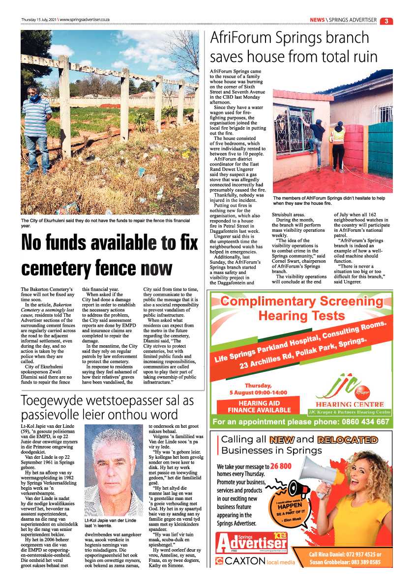 Springs Advertiser 15 July 2021 page 3