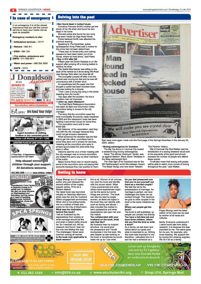 Springs Advertiser 15 July 2021 page 6