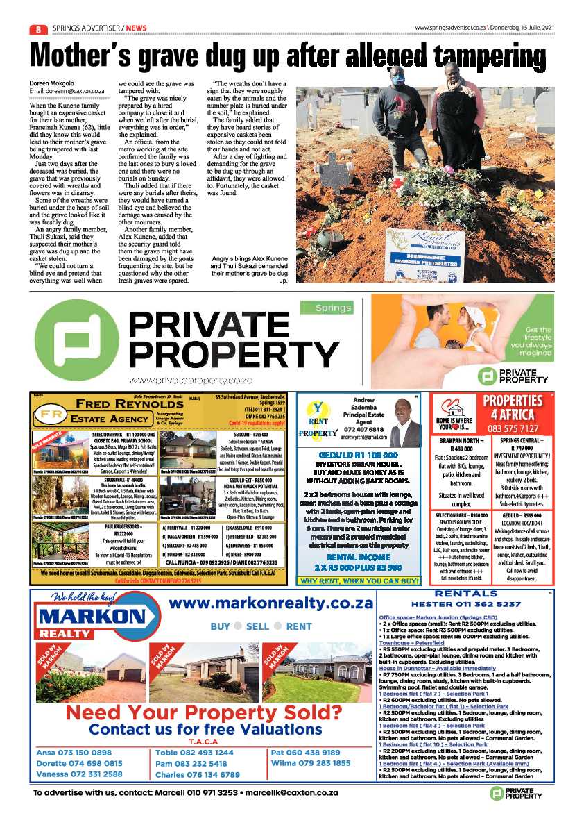 Springs Advertiser 15 July 2021 page 8