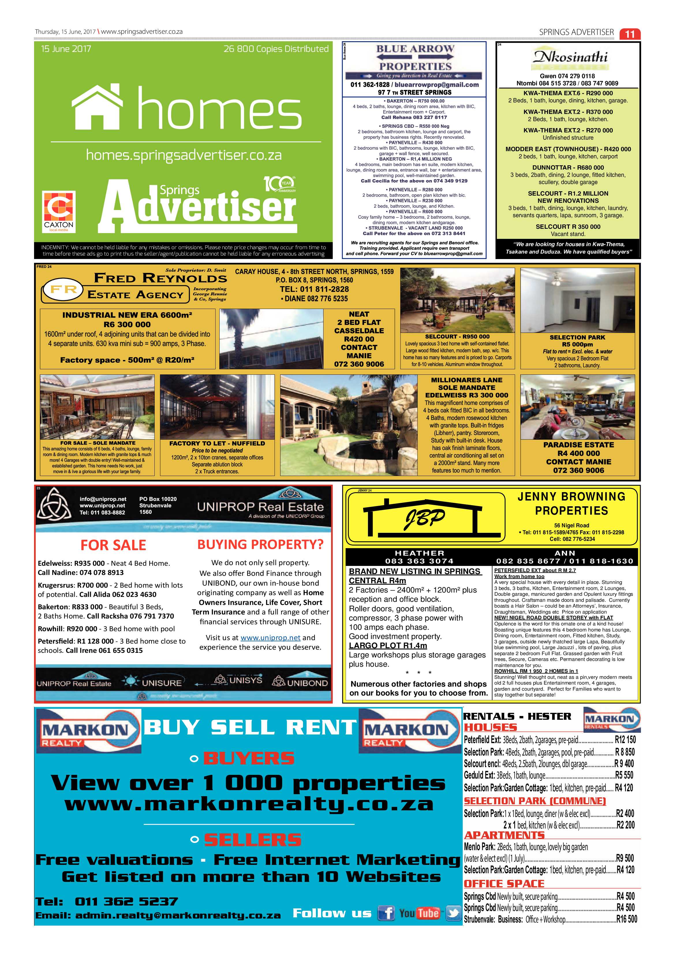 Springs Advertiser 15 June 2017 page 11