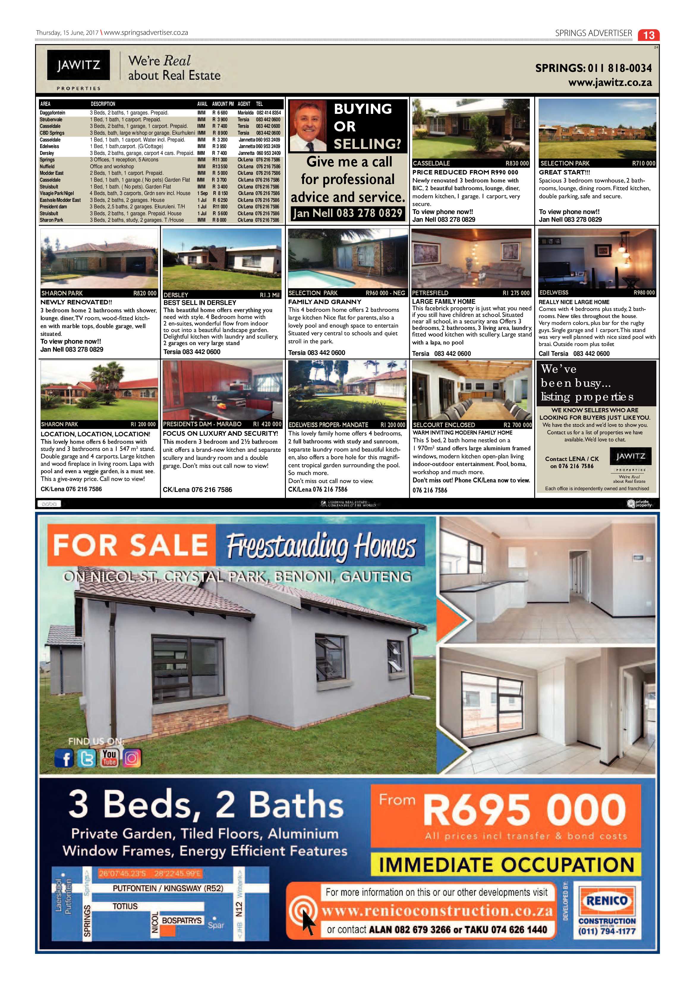 Springs Advertiser 15 June 2017 page 13